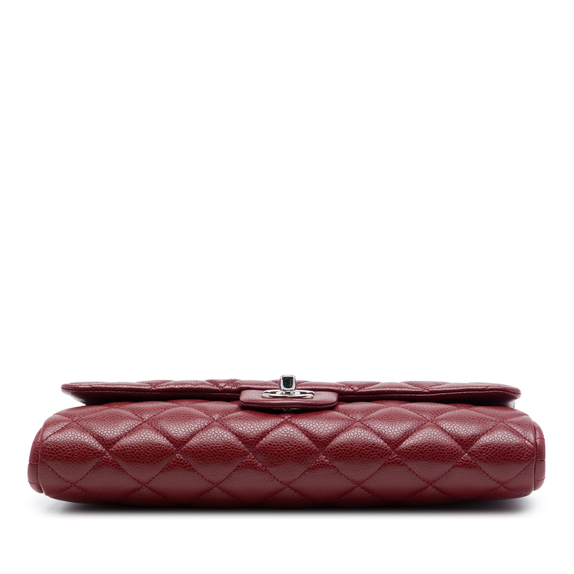 Chanel CC Quilted Caviar Flap Clutch with Chain