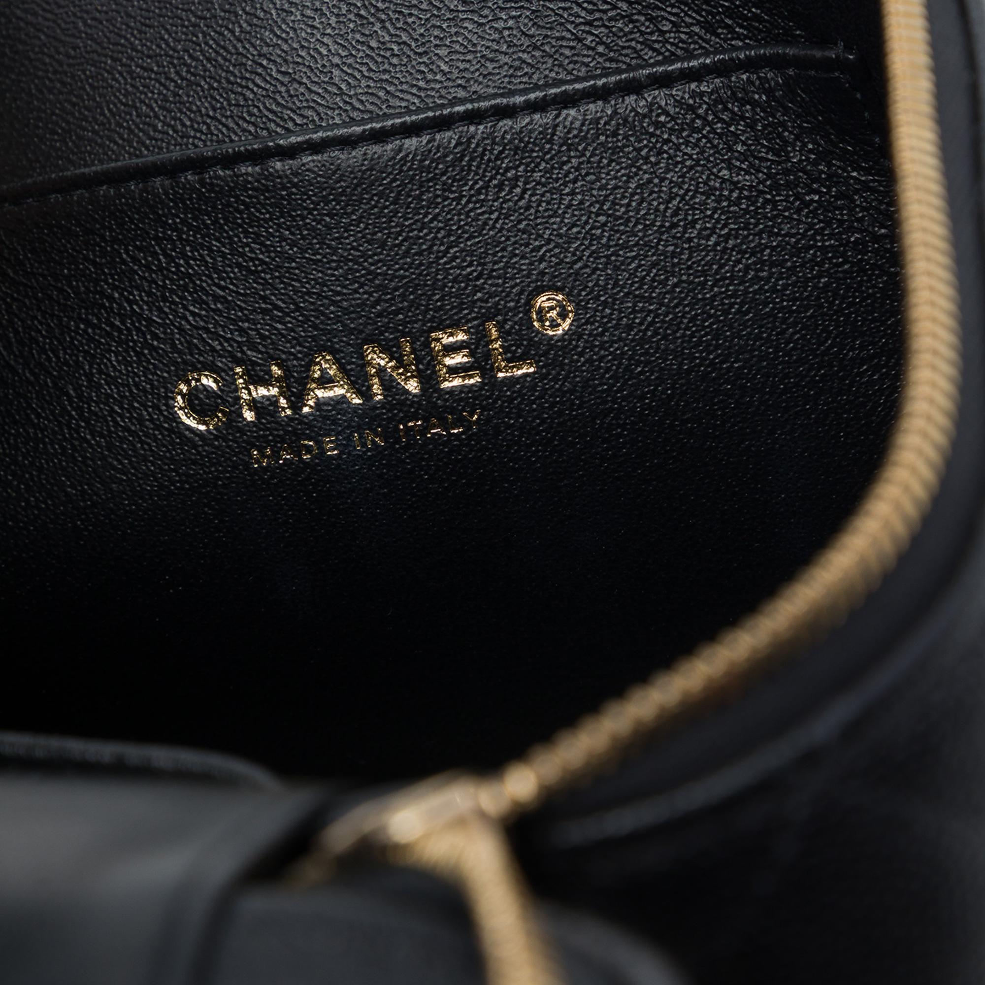 Chanel CC Quilted Caviar Top Handle Vanity with Chain