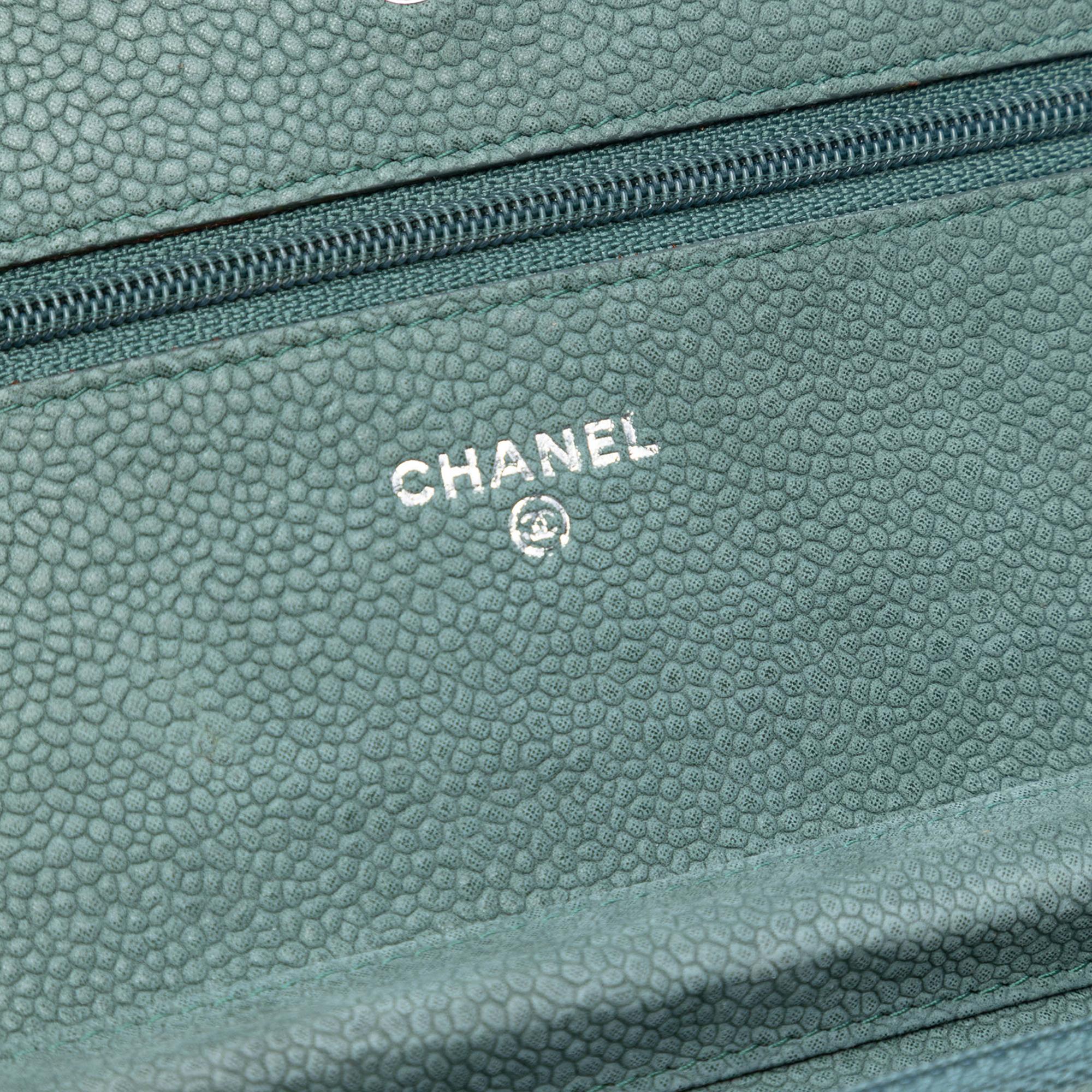 Chanel CC Quilted Caviar Wallet on Chain