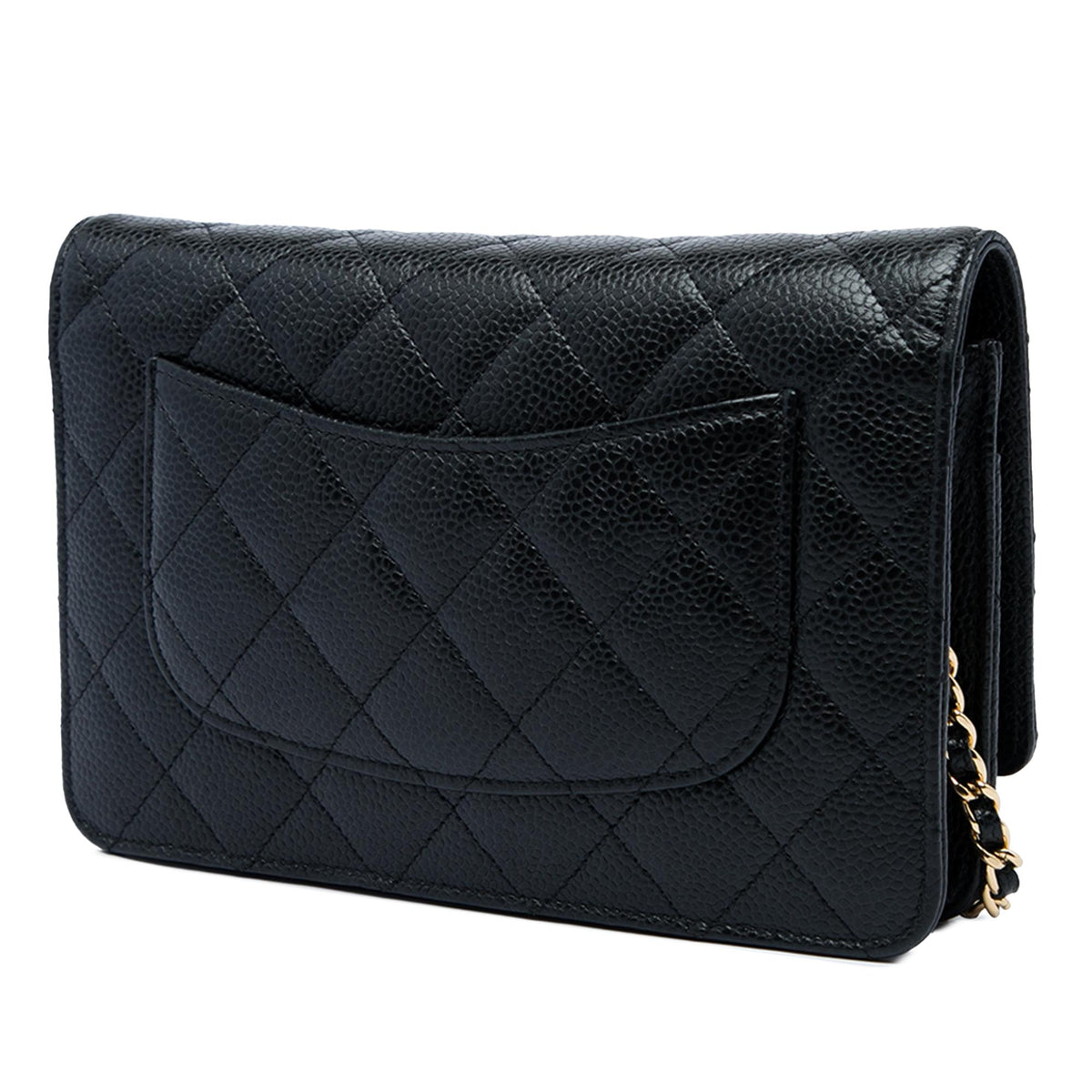 Chanel CC Quilted Caviar Wallet on Chain
