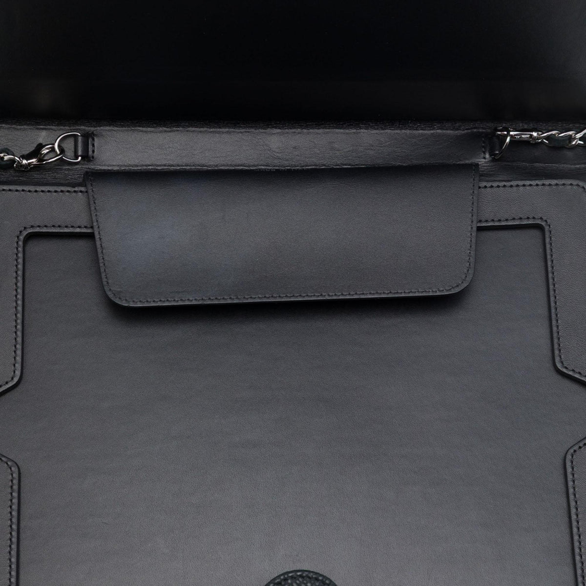 Chanel CC Quilted Caviar iPad Case with Chain