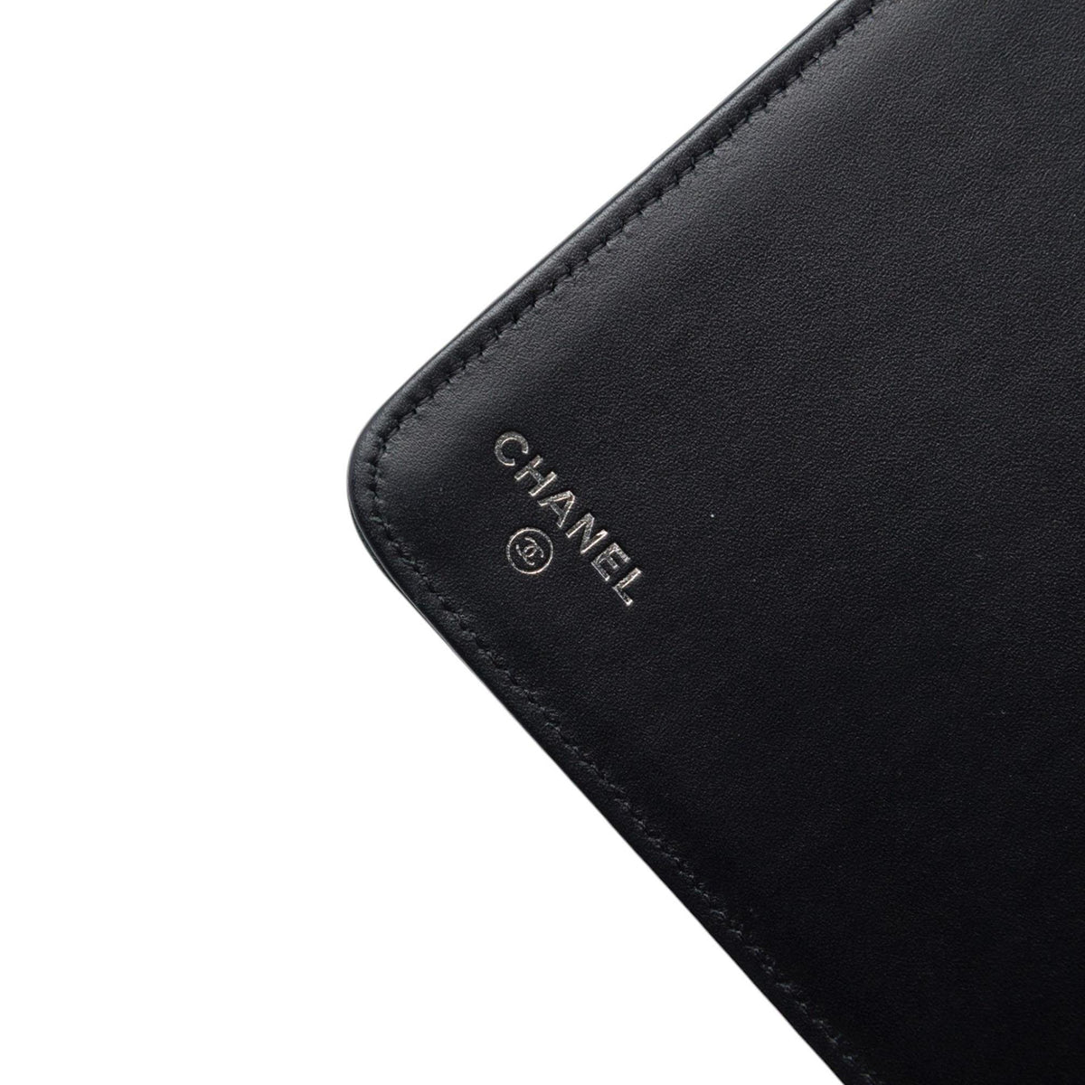 Chanel CC Quilted Caviar iPad Case with Chain