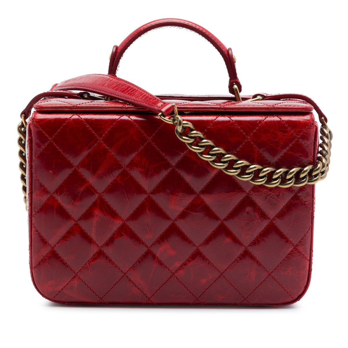 Chanel CC Quilted Glazed Calfskin Vanity Case
