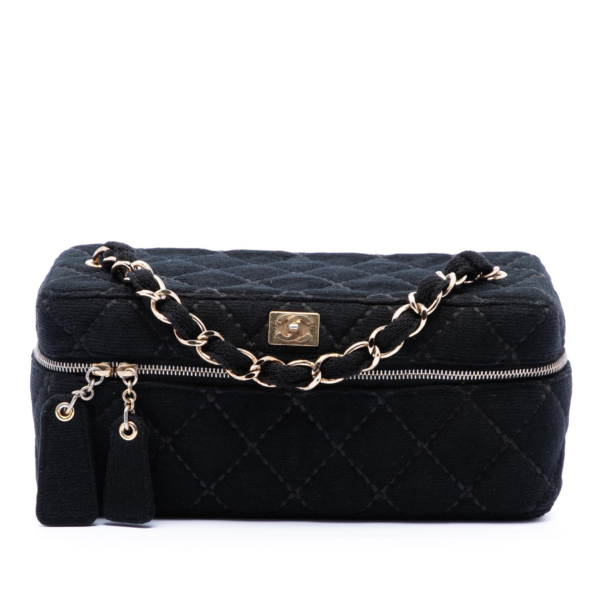 Chanel CC Quilted Jersey Wild Stitch Vanity Bag