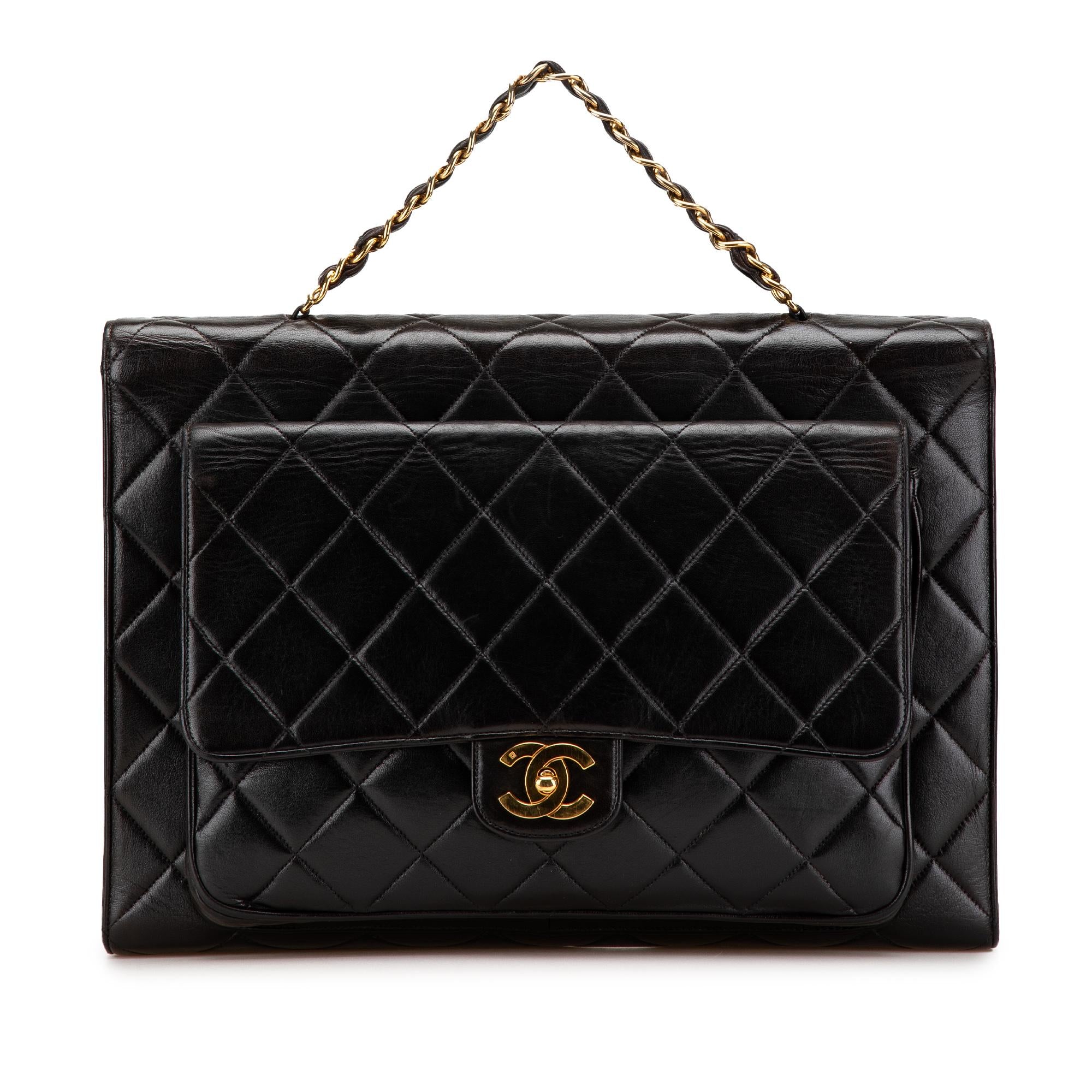 Chanel CC Quilted Lambskin Double Sided Flap