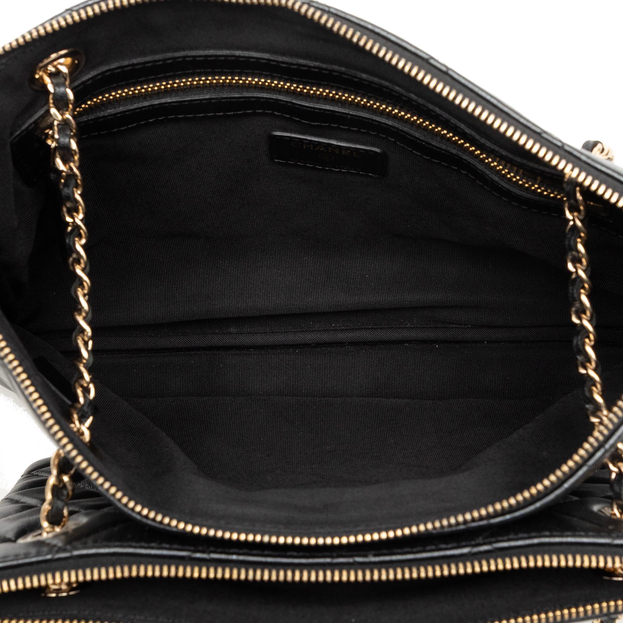 Chanel CC Quilted Lambskin Double Zip Crossbody