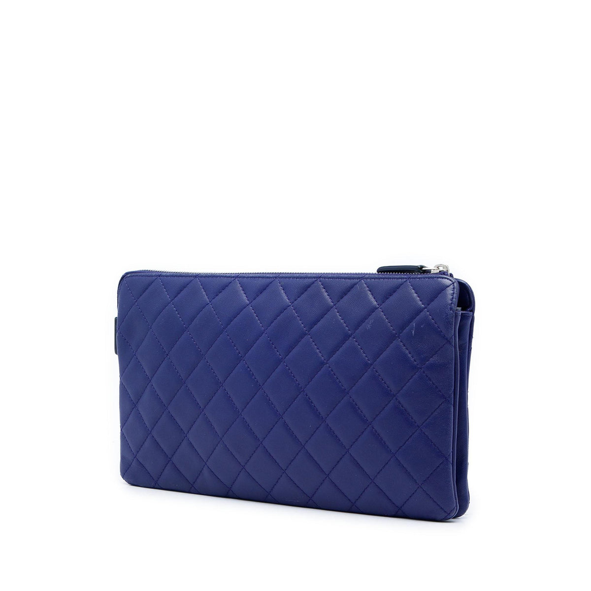 Chanel CC Quilted Lambskin Double Zip Pouch