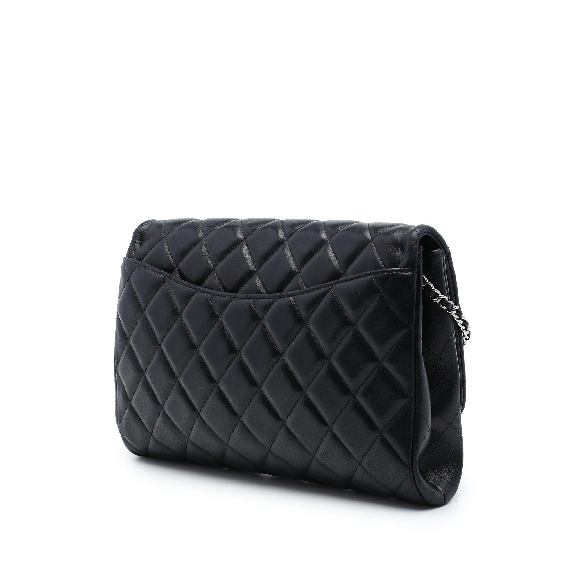 Chanel CC Quilted Lambskin Flap Clutch with Chain