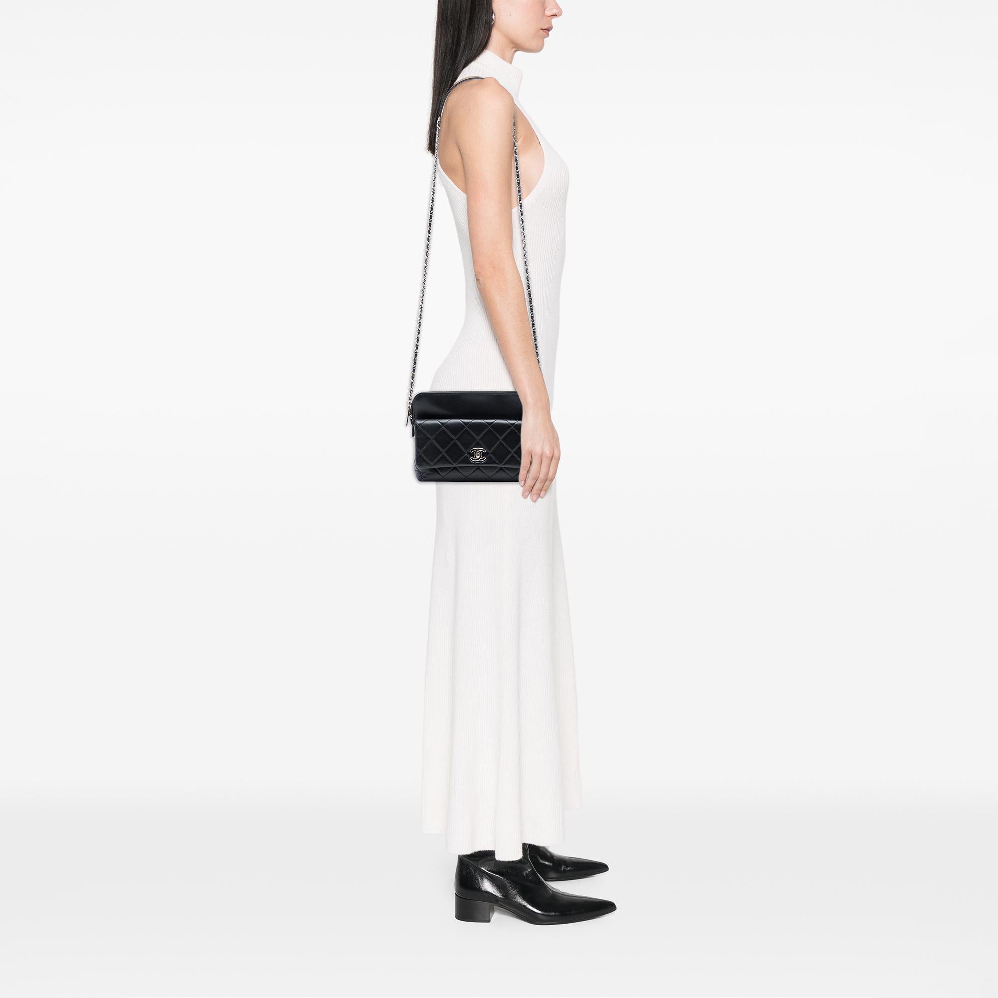 Chanel CC Quilted Lambskin Front Flap Crossbody