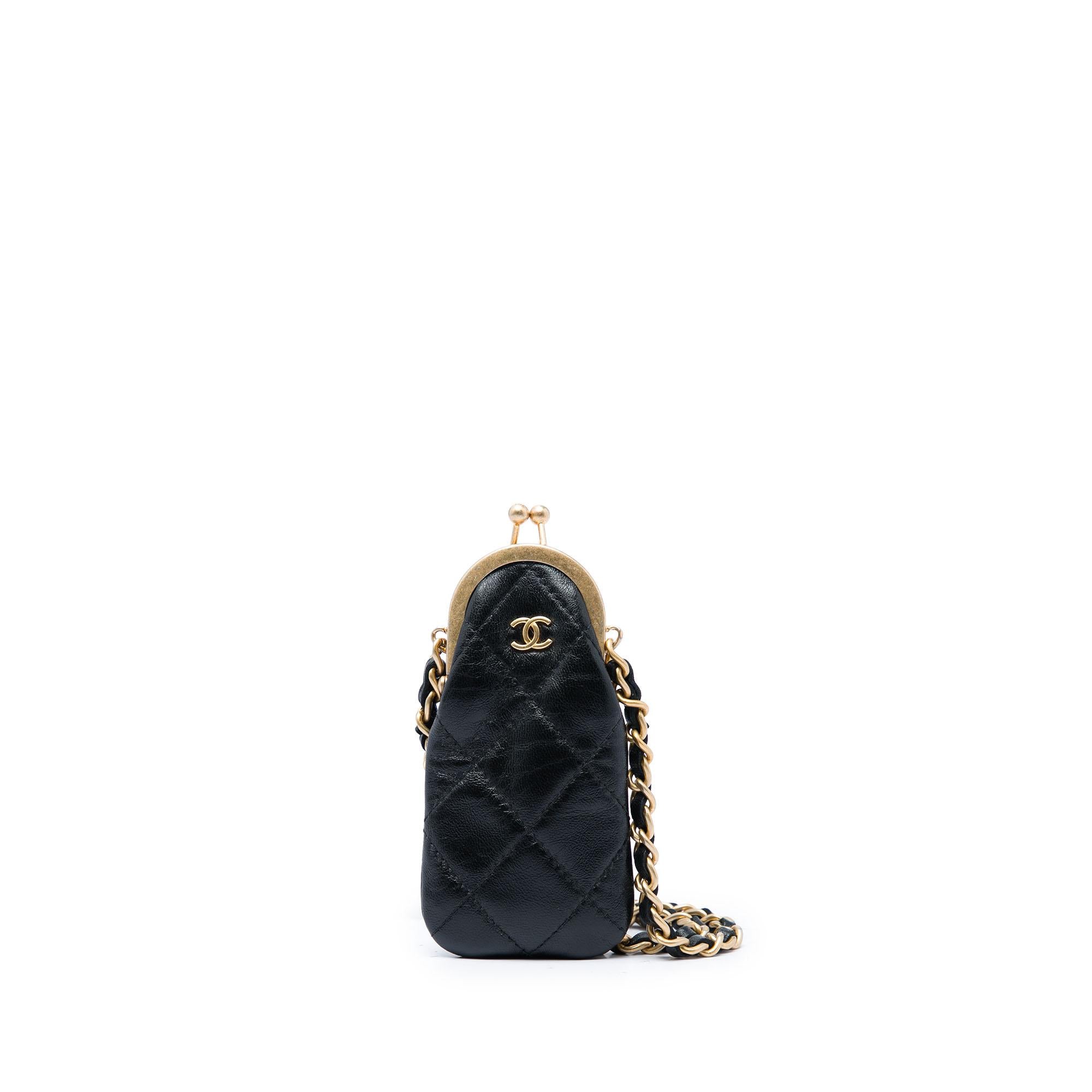 Chanel CC Quilted Lambskin Lipstick Case on Chain