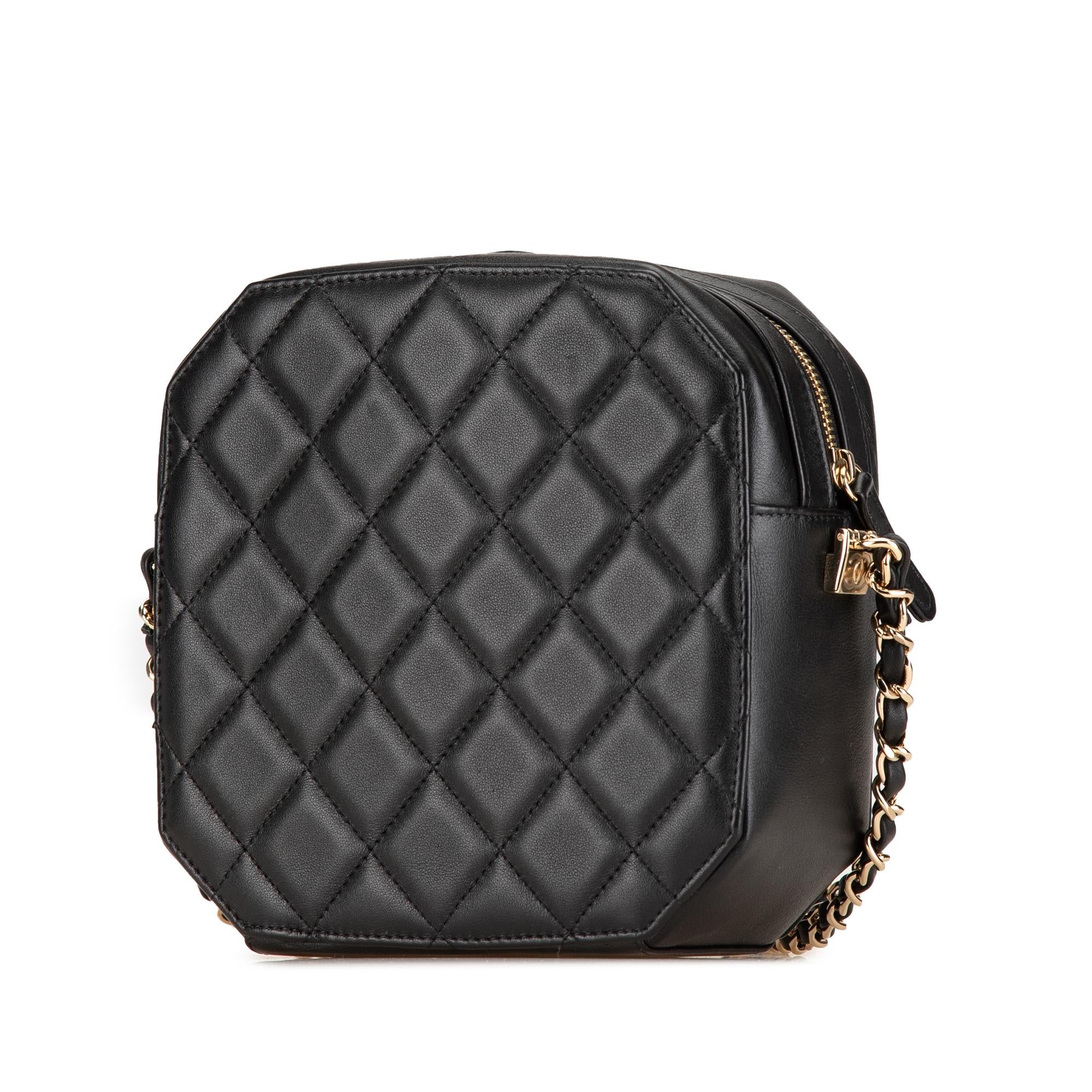 Chanel CC Quilted Lambskin Octagon Camera Case