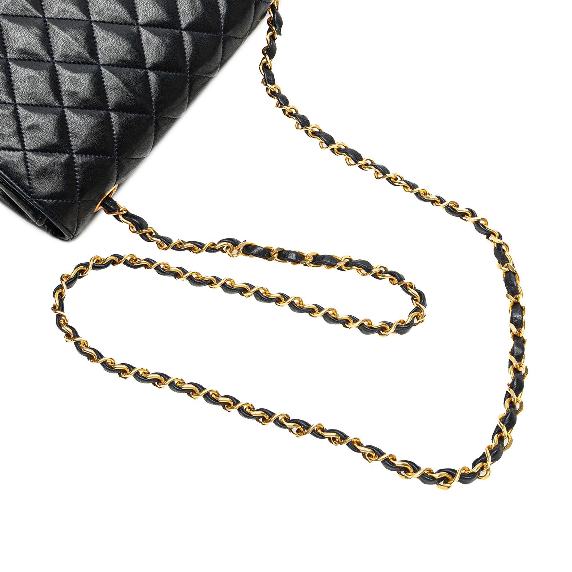 Chanel CC Quilted Lambskin Round Flap