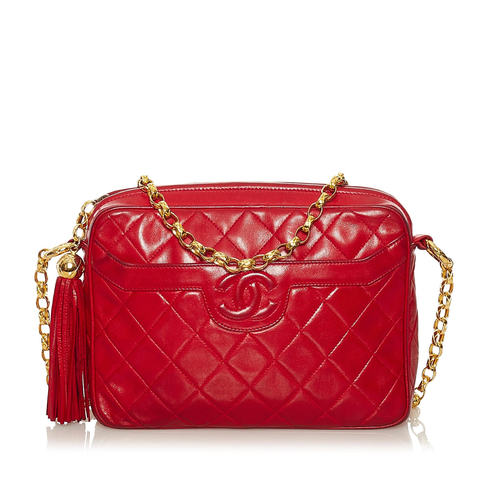 Chanel CC Quilted Lambskin Tassel Crossbody Bag (SHG-4oL2JE)