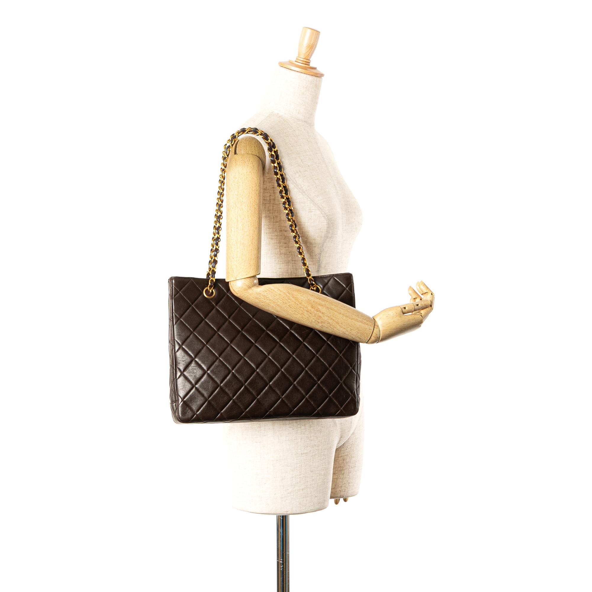 Chanel CC Quilted Lambskin Turnlock Tote