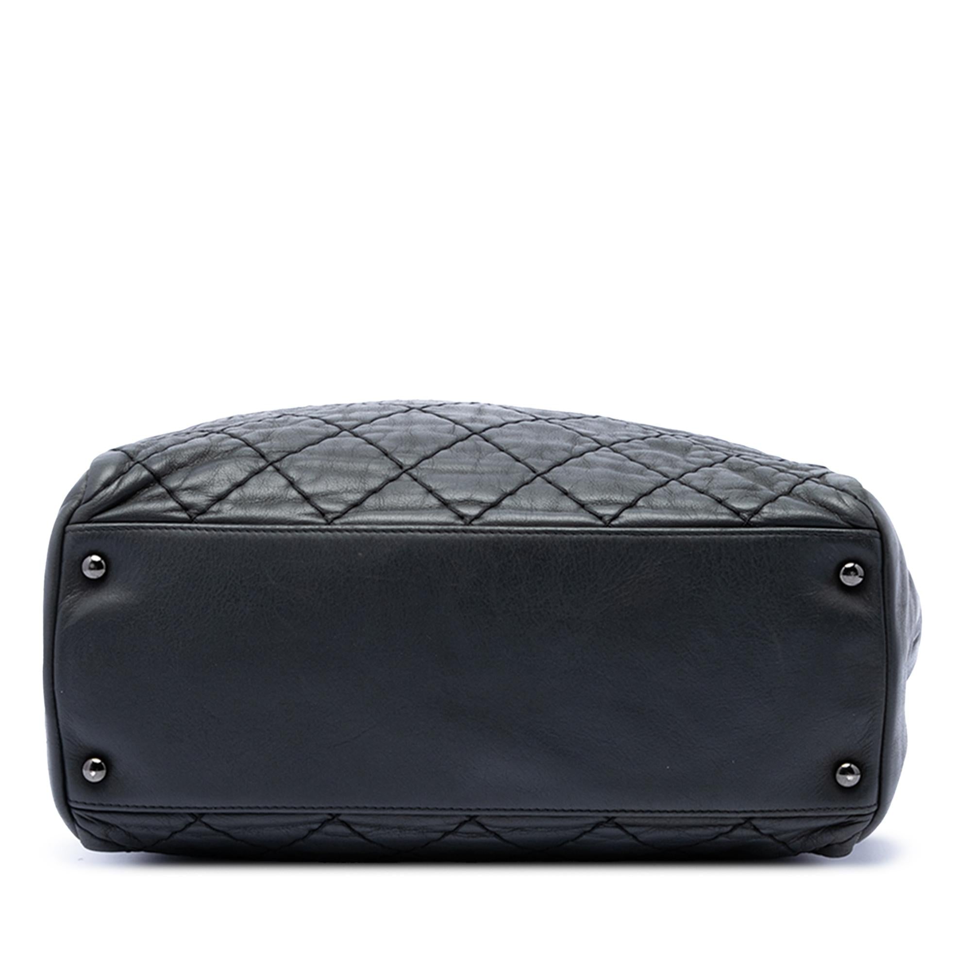 Chanel CC Quilted Lambskin Wild Stitch Chain Tote