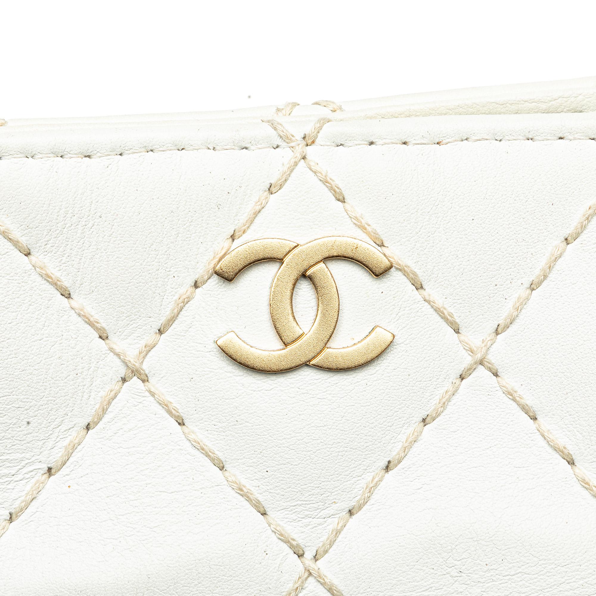 Chanel CC Quilted Lambskin Wild Stitch Tote