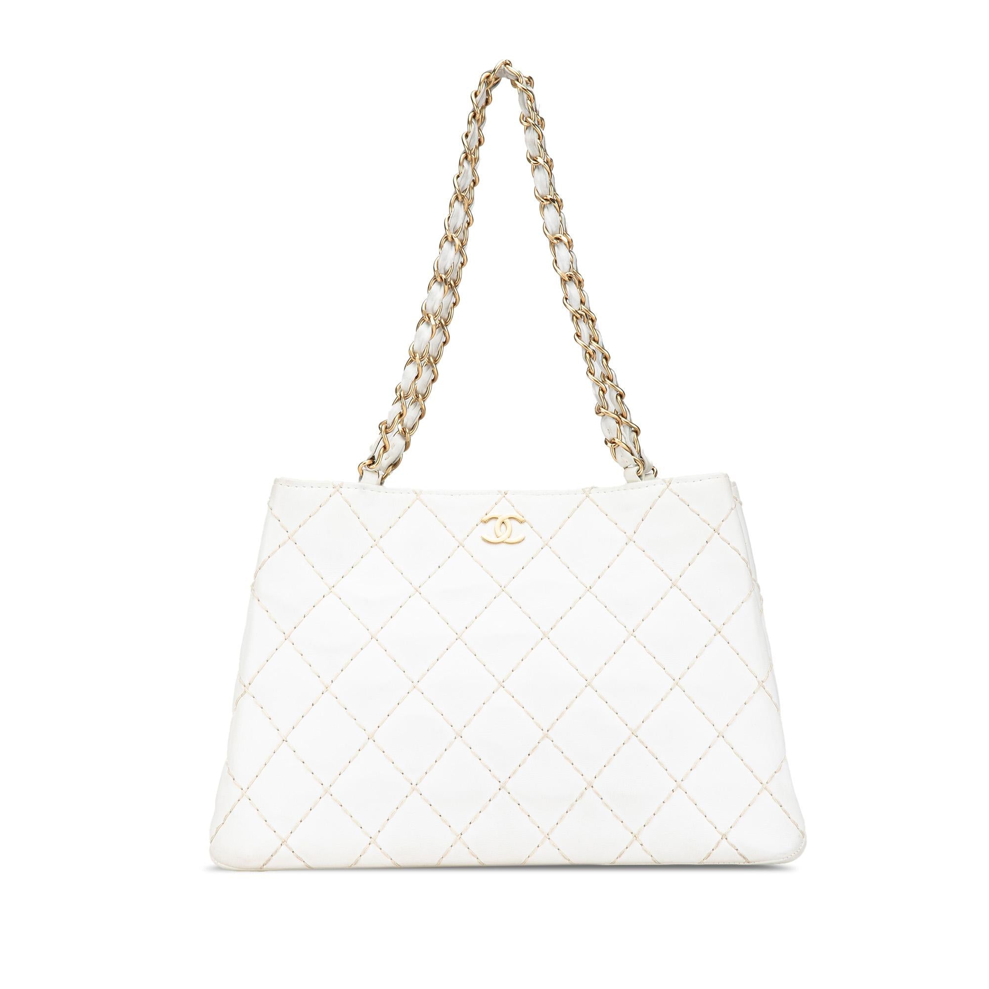 Chanel CC Quilted Lambskin Wild Stitch Tote