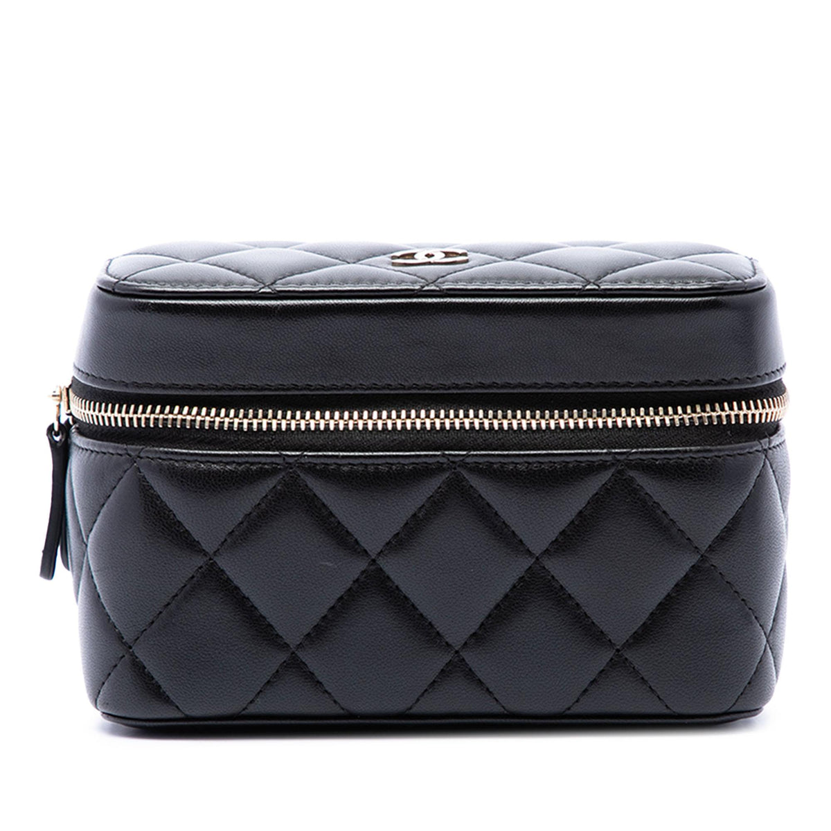 Chanel CC Quilted Lambskin Zip Around Jewelry Case