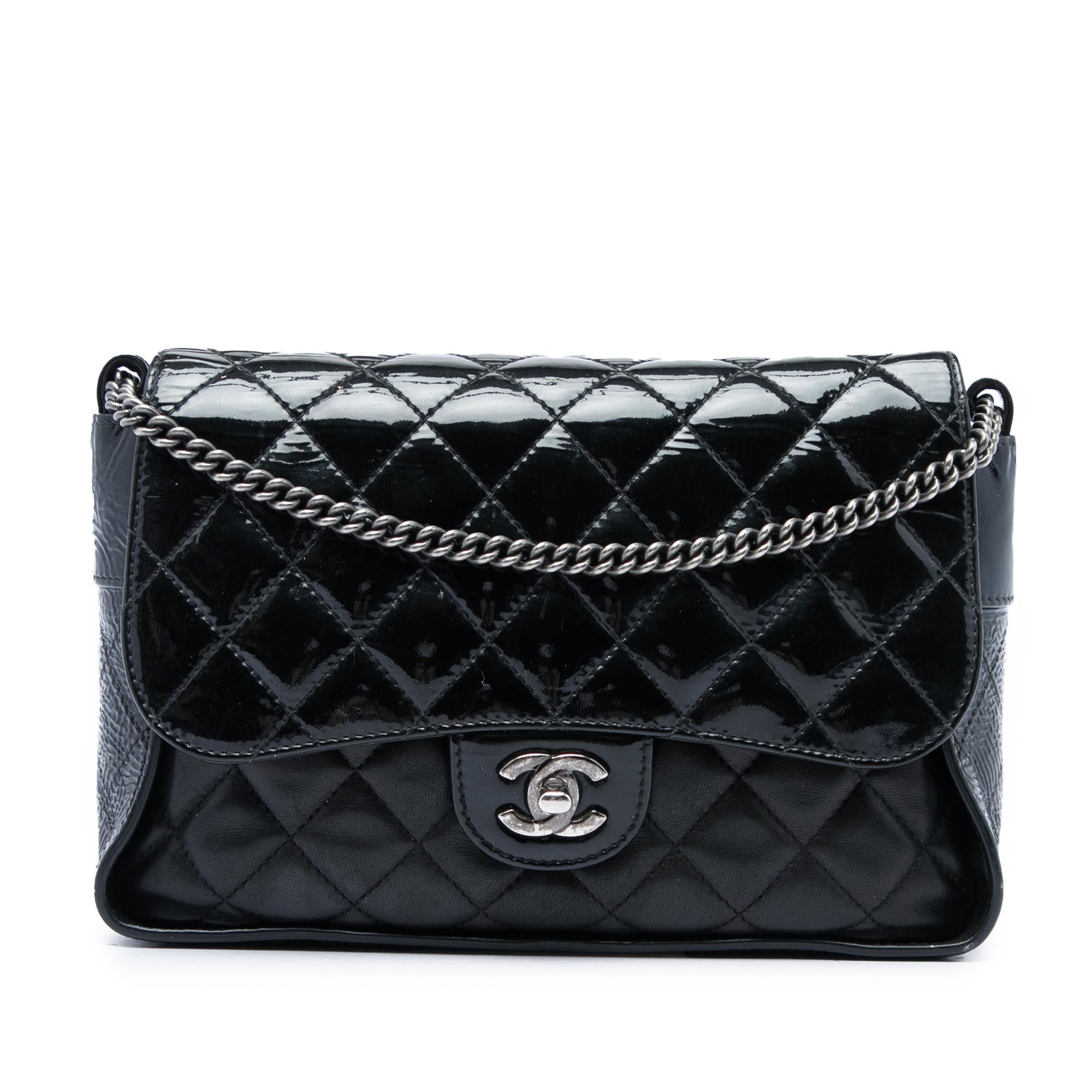 Chanel CC Quilted Lambskin and Patent Bijoux Chain Flap