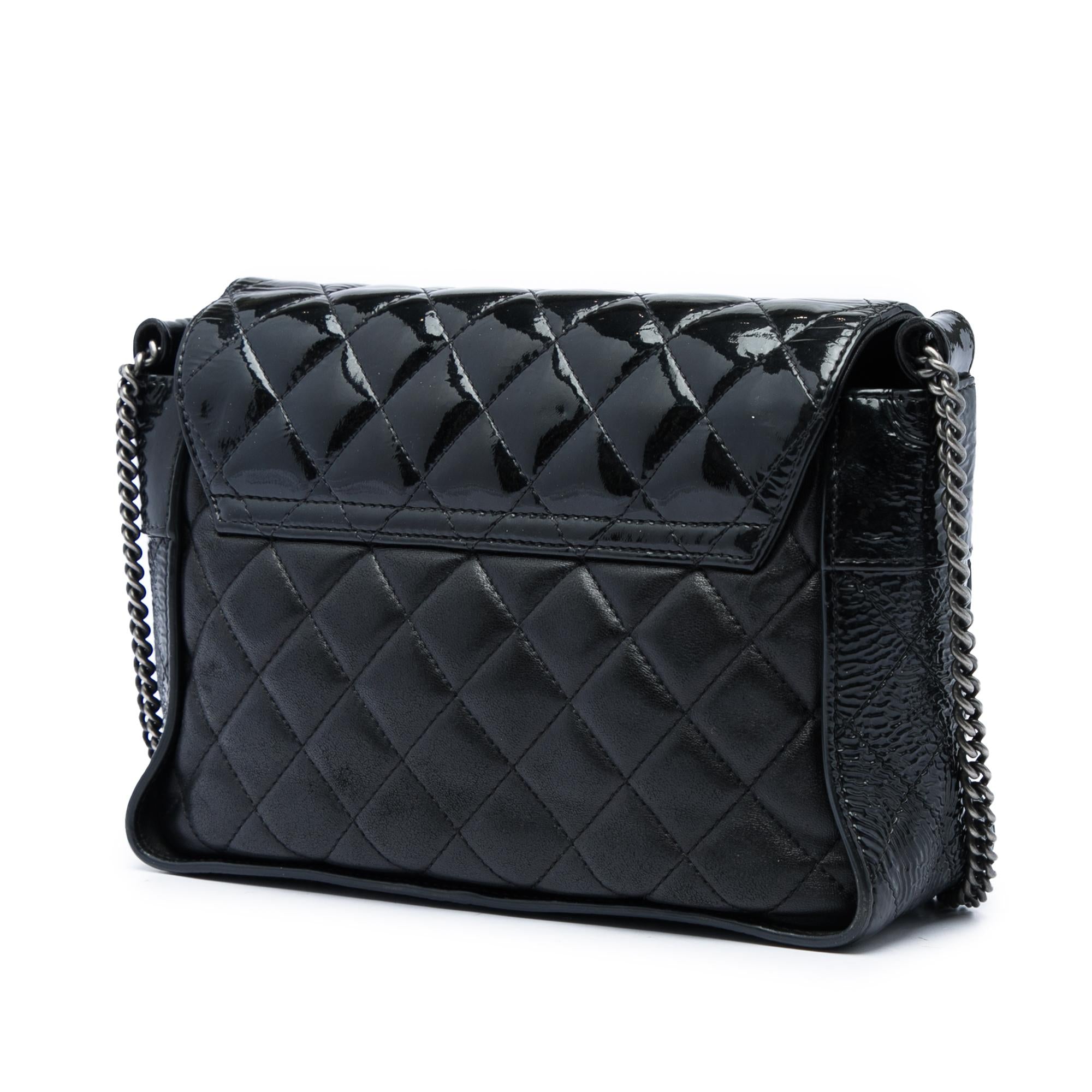 Chanel CC Quilted Lambskin and Patent Bijoux Chain Flap