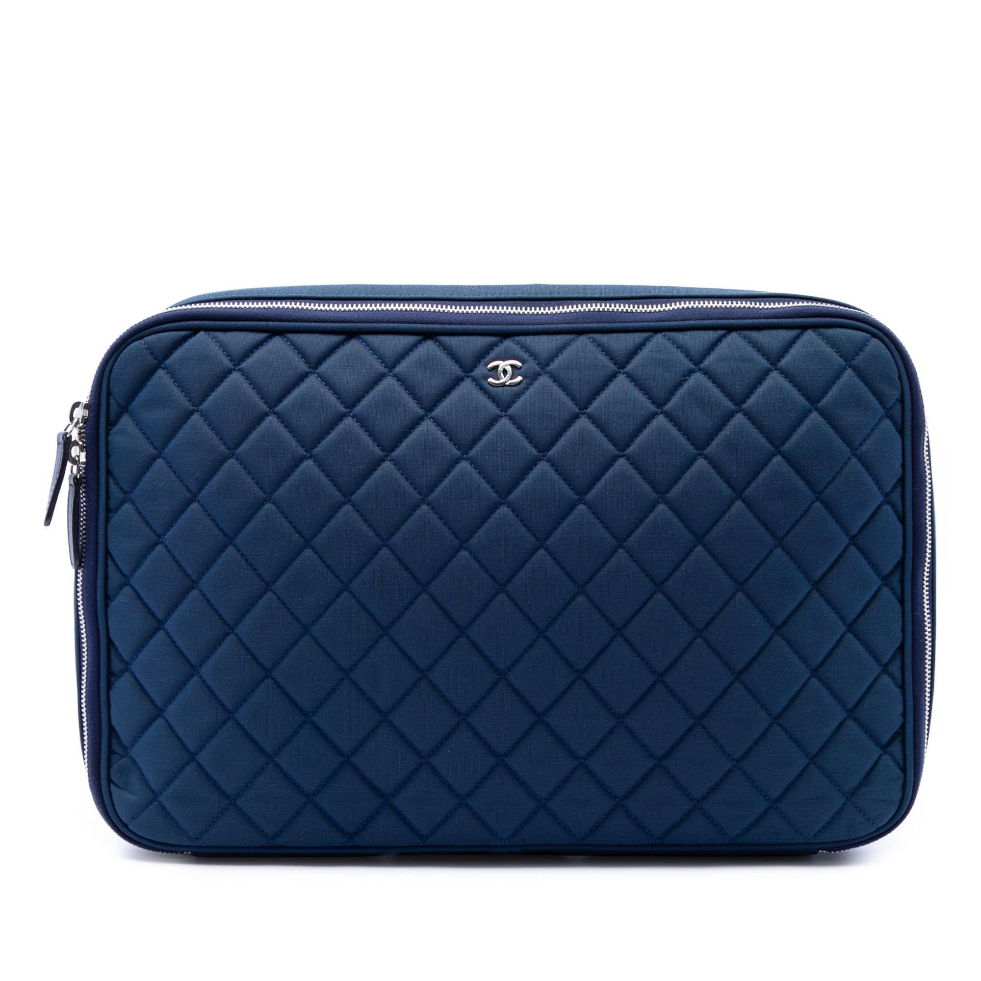 Chanel CC Quilted Nylon Laptop Case
