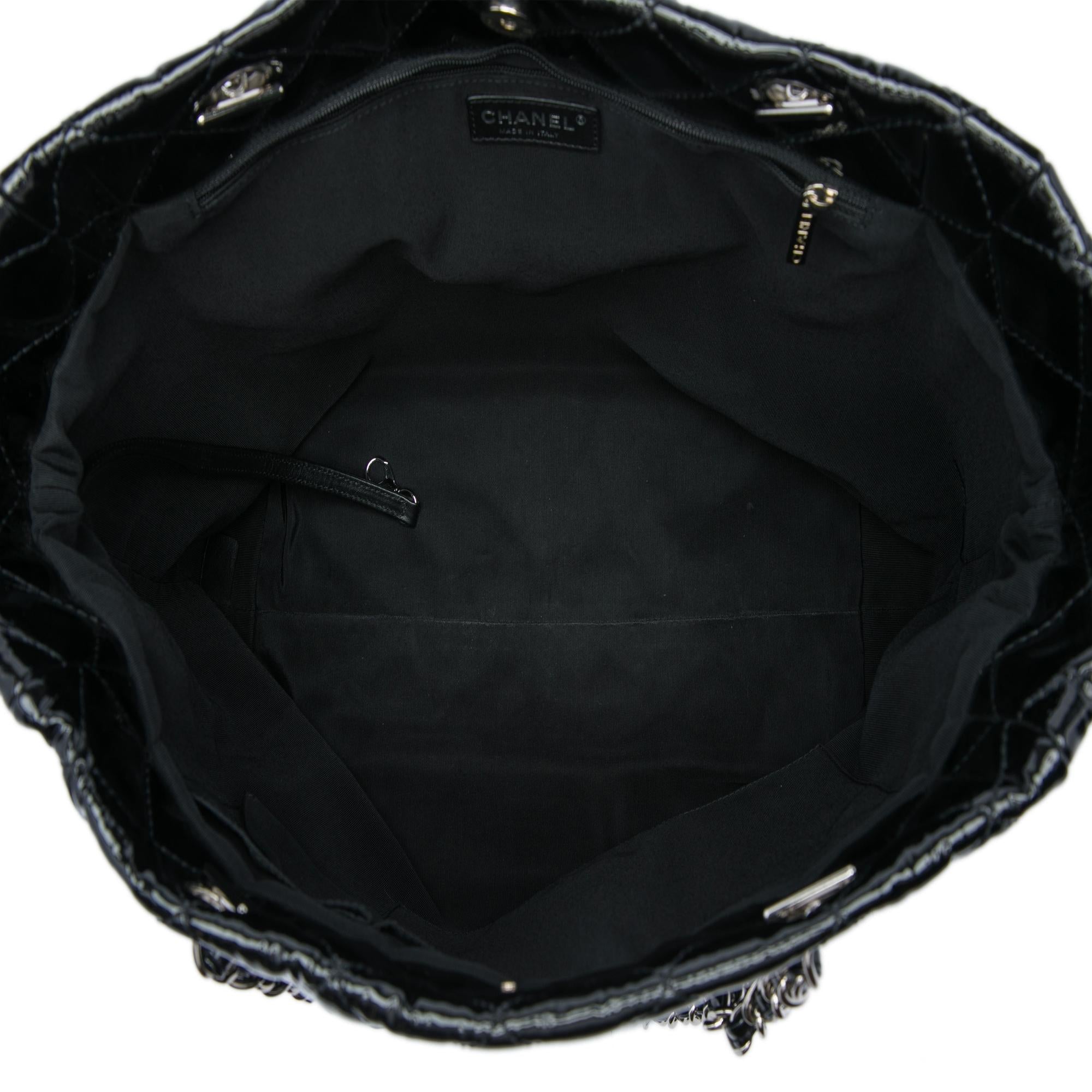 Chanel CC Quilted Patent Chic And Glitter Ligne Timeless Tote