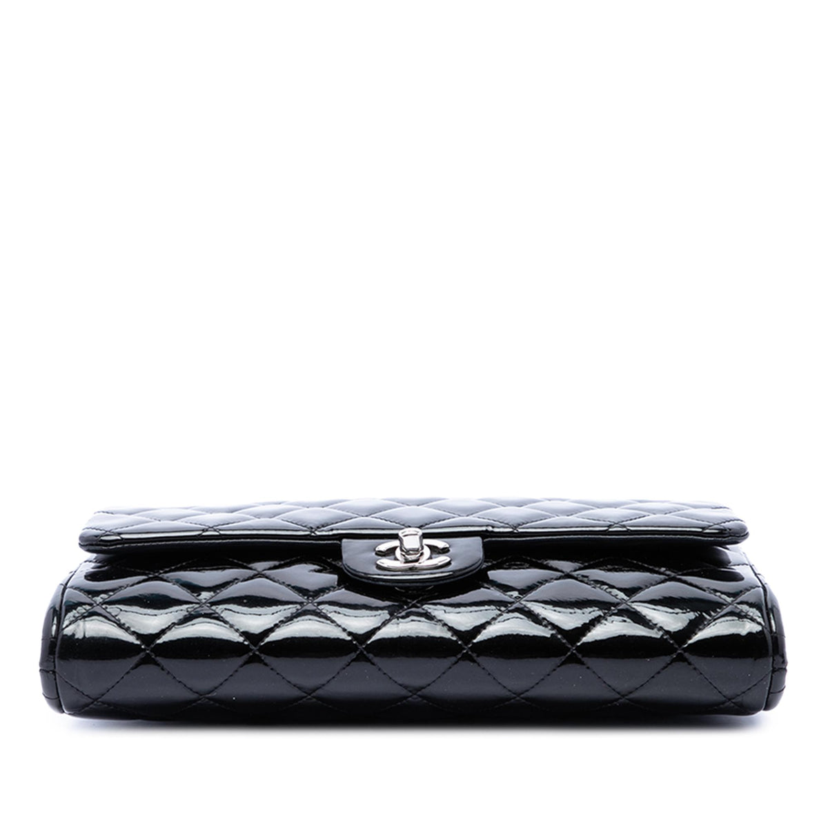Chanel CC Quilted Patent Flap Clutch with Chain