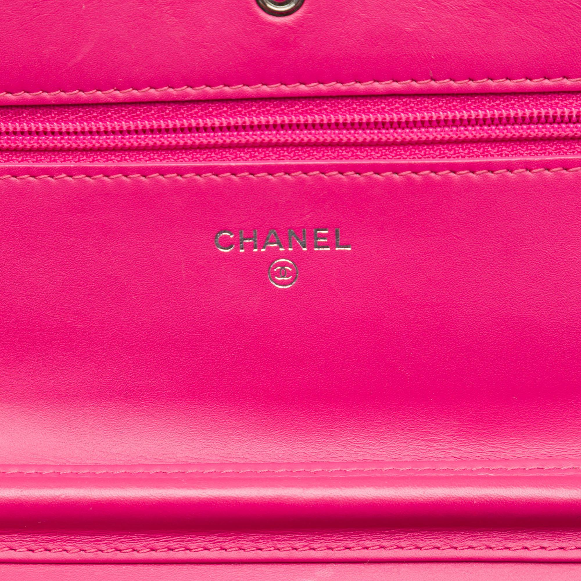 Chanel CC Quilted Patent Wallet on Chain
