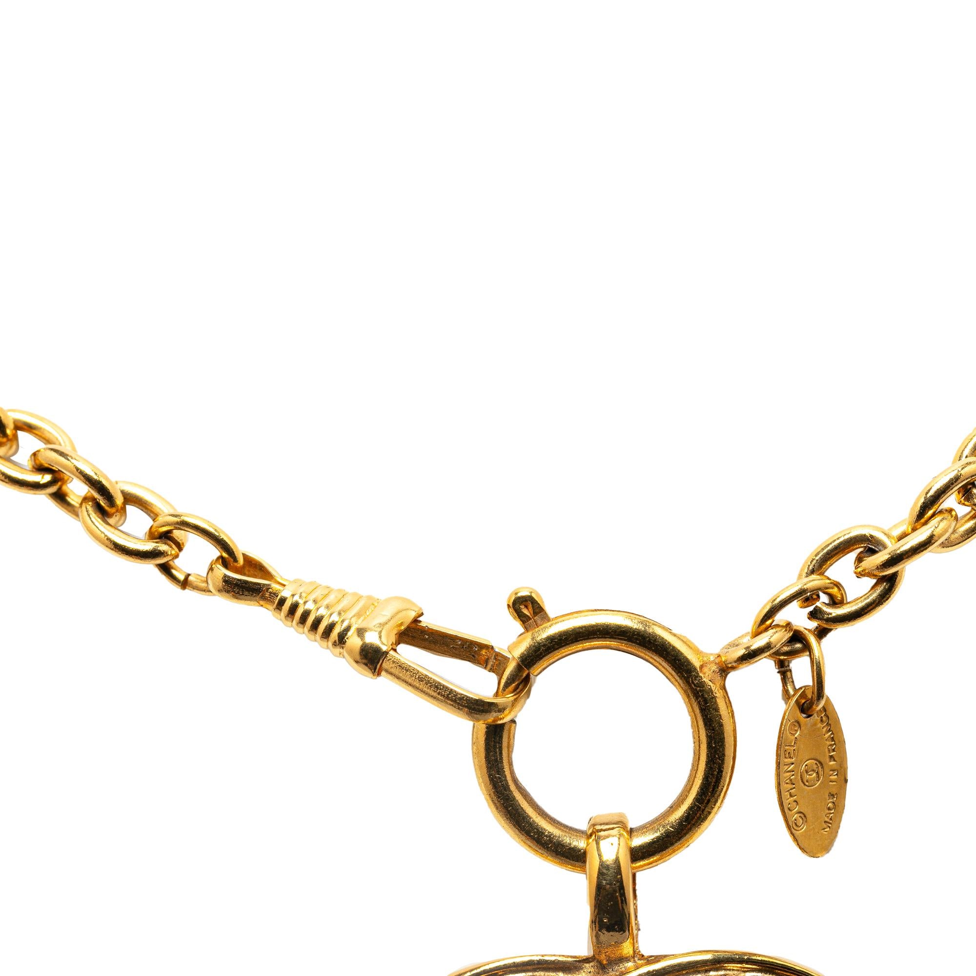 Chanel CC Quilted Pendant Necklace