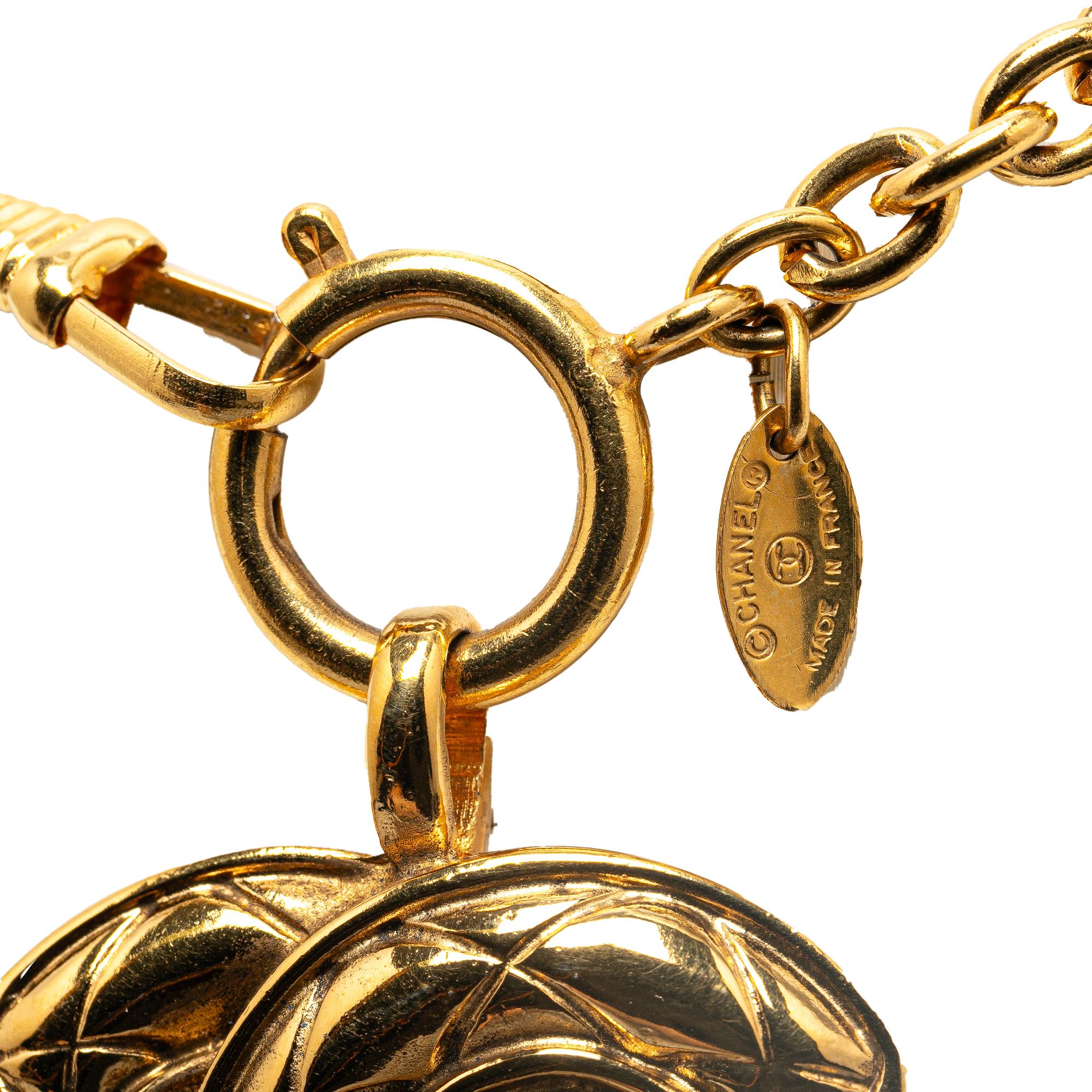 Chanel CC Quilted Pendant Necklace