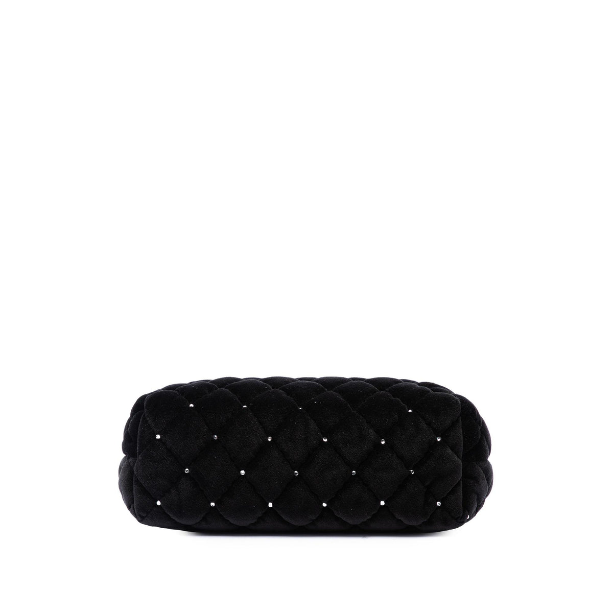 Chanel CC Quilted Velvet Crystal Wristlet Clutch