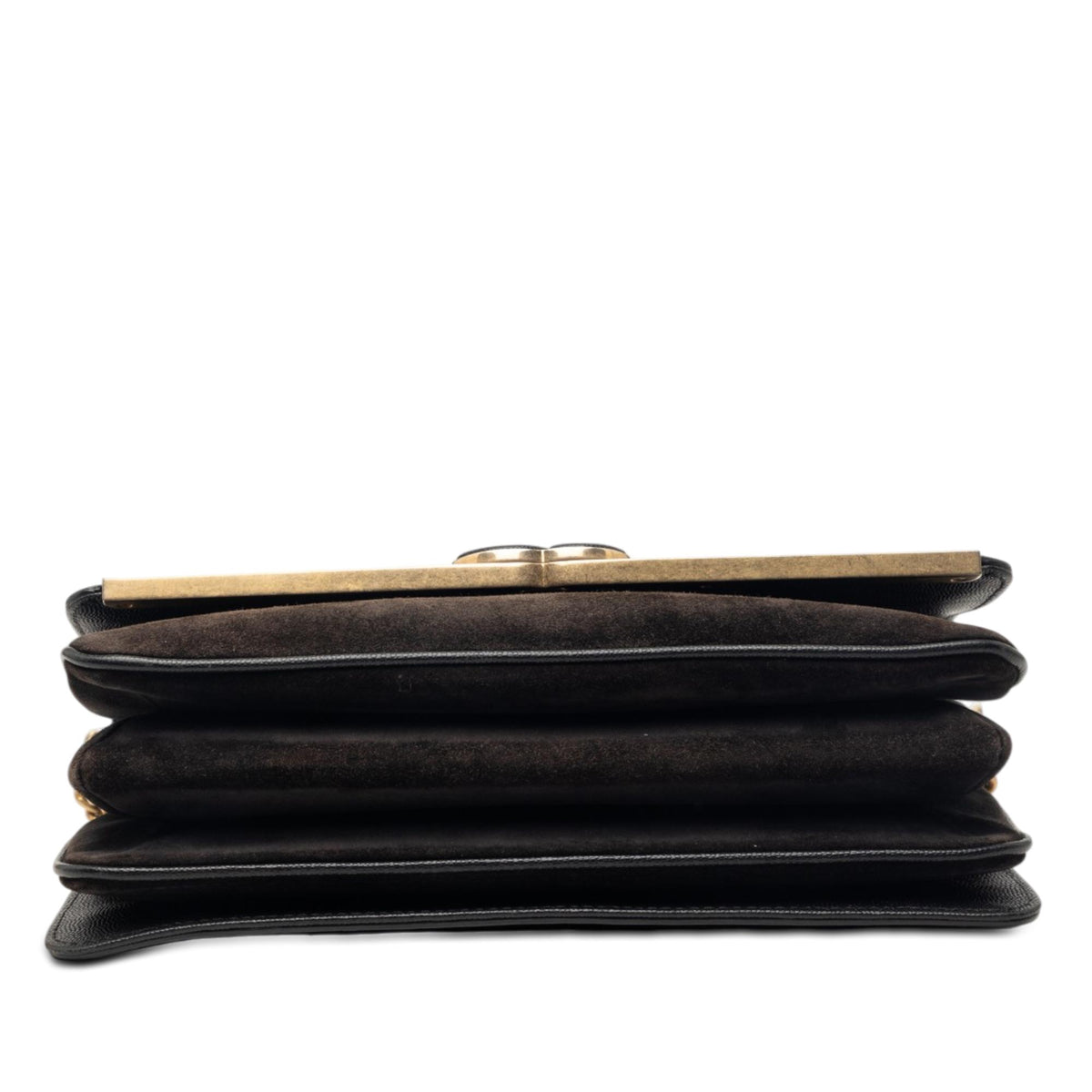 Chanel CC Stitched Caviar and Suede Lady Coco Flap