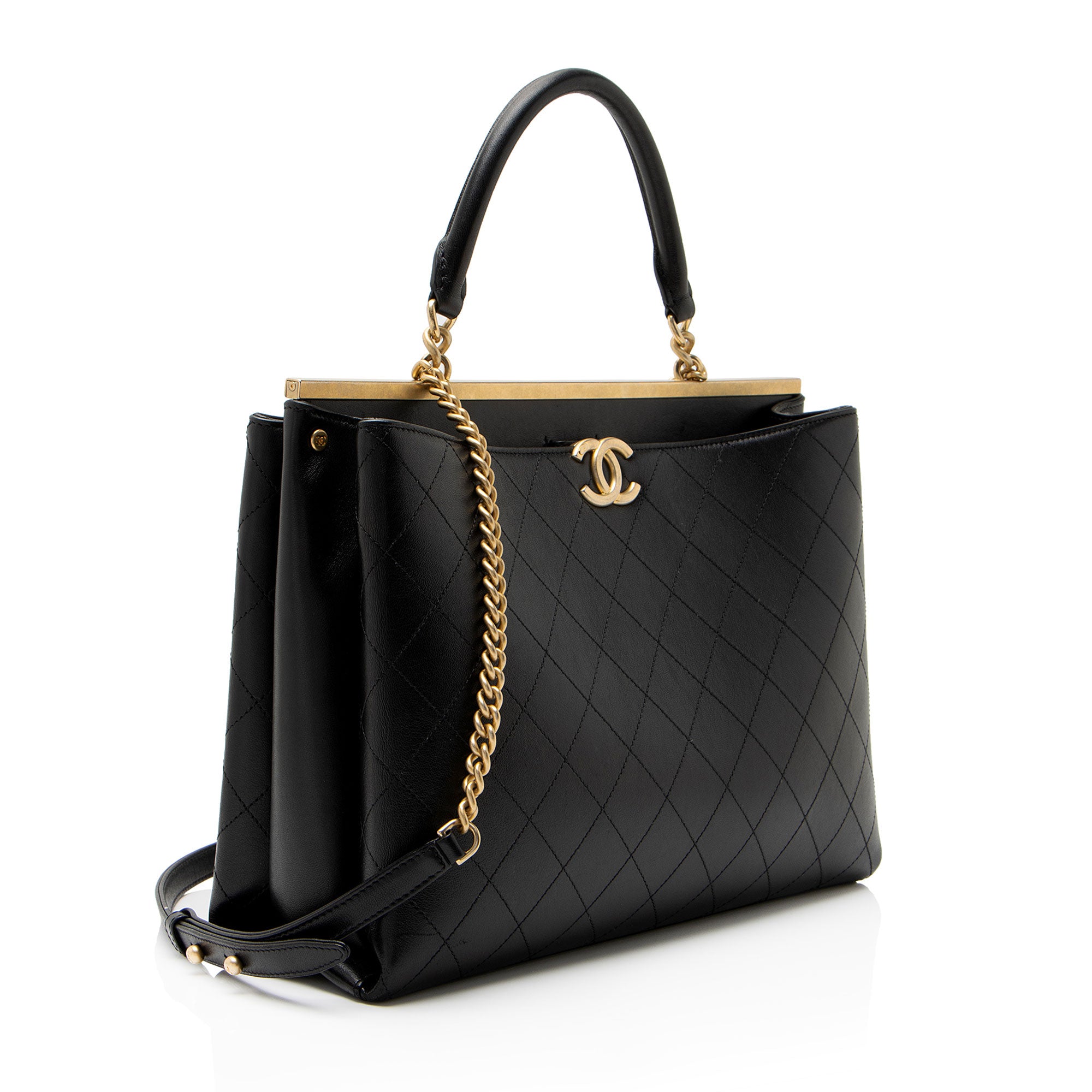 Chanel Calfskin Coco Luxe Large Shopping Tote