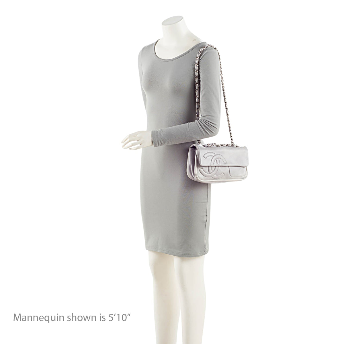Chanel Calfskin Diagonal CC Flap Shoulder Bag