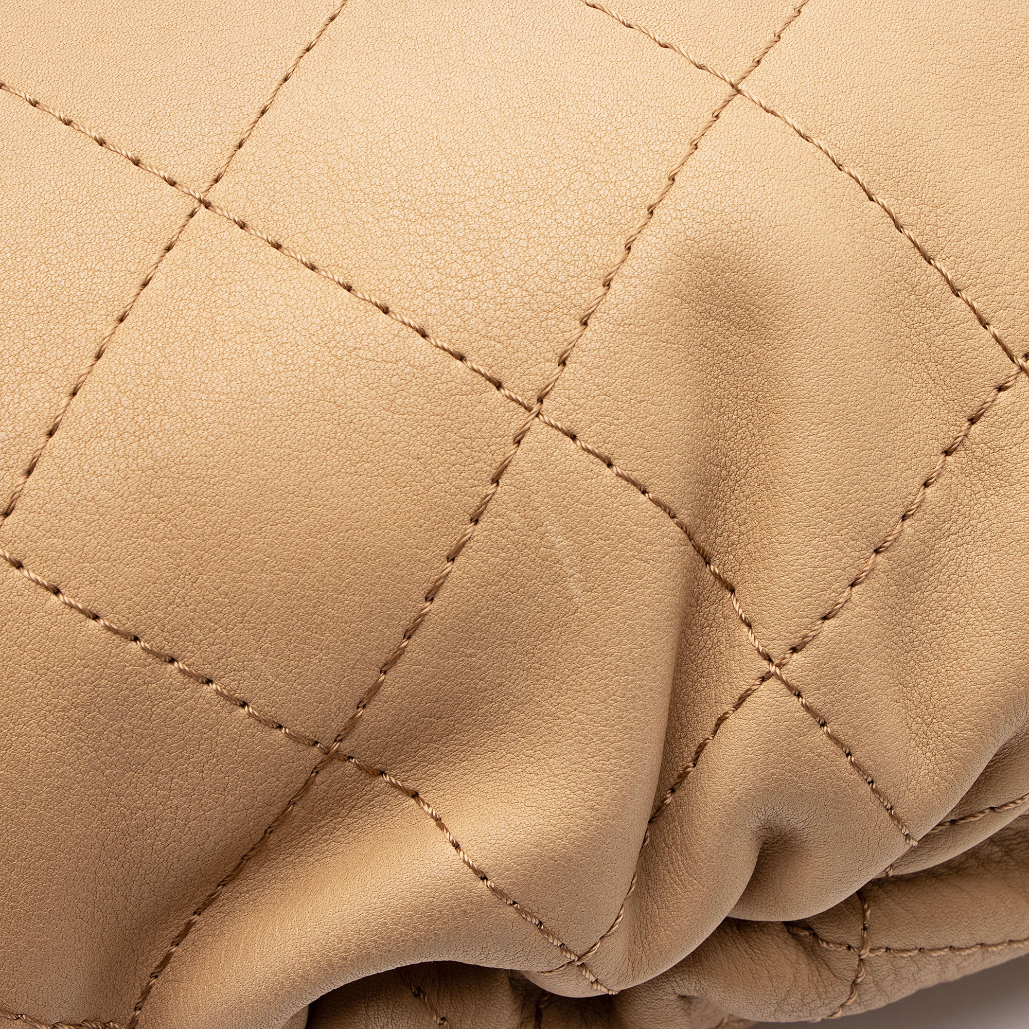 Chanel Calfskin Stitched Double Zip Hobo