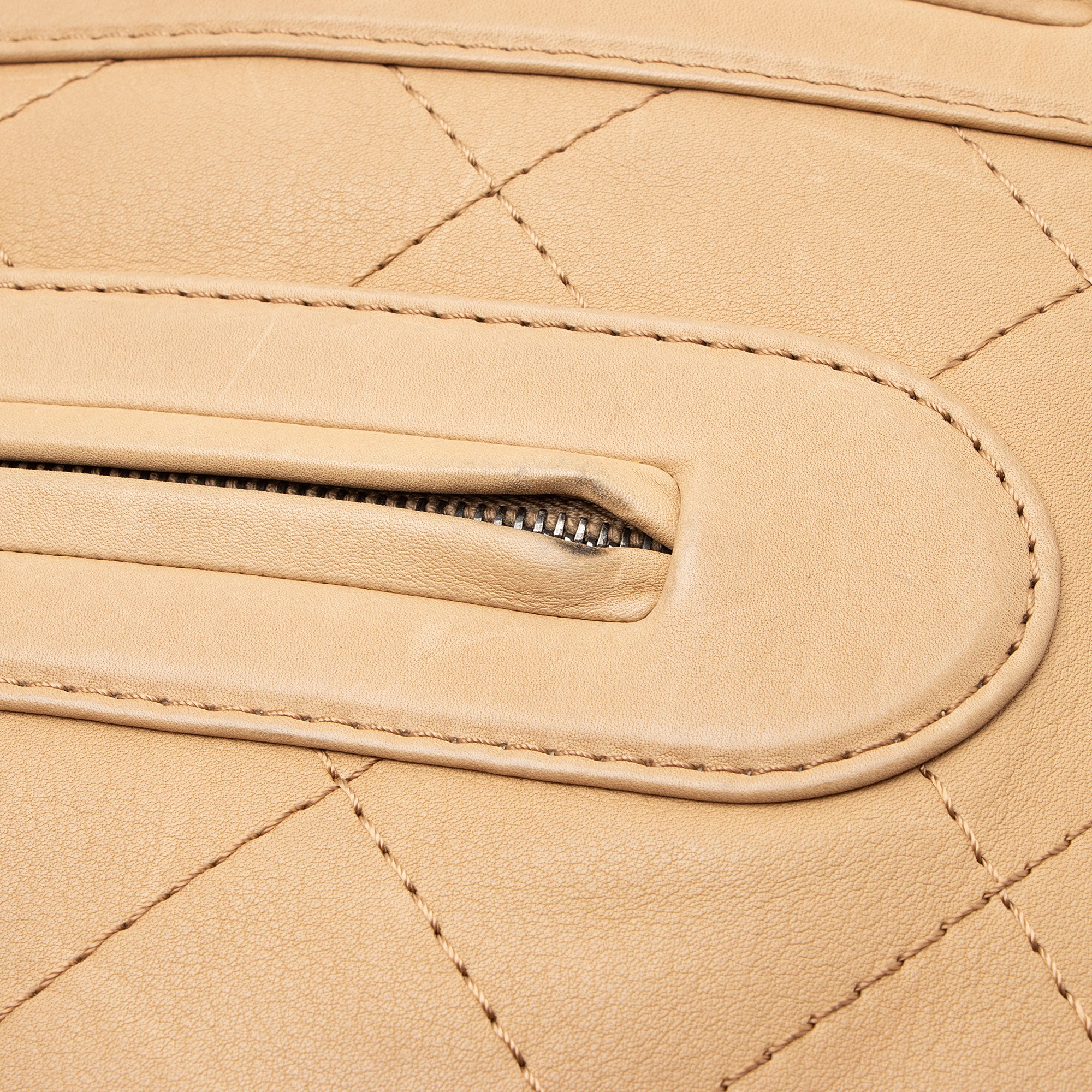 Chanel Calfskin Stitched Double Zip Hobo