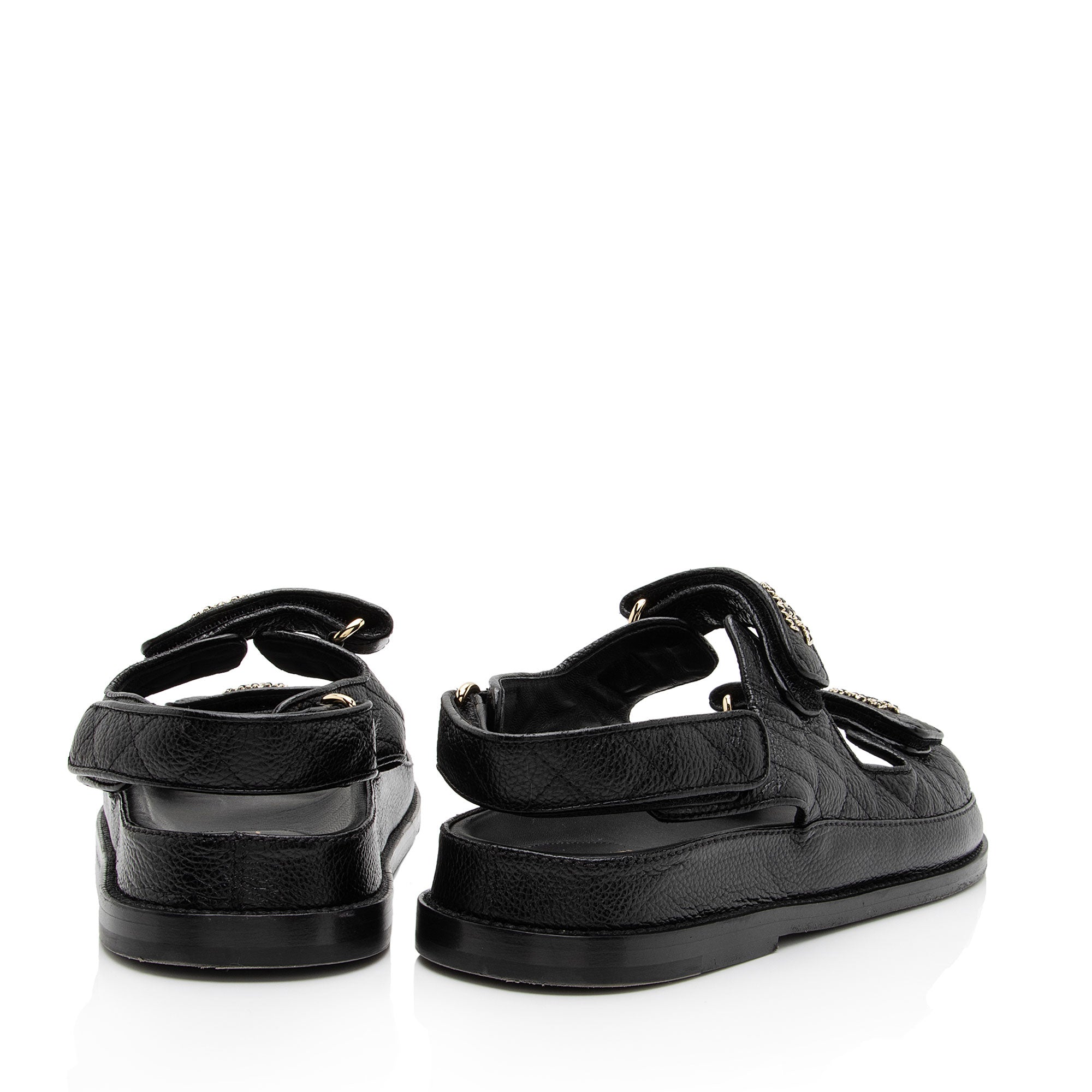 Chanel Calfskin Velcro Dad CC Sandals - Size 10 / 40 (SHF-DL6pXa)