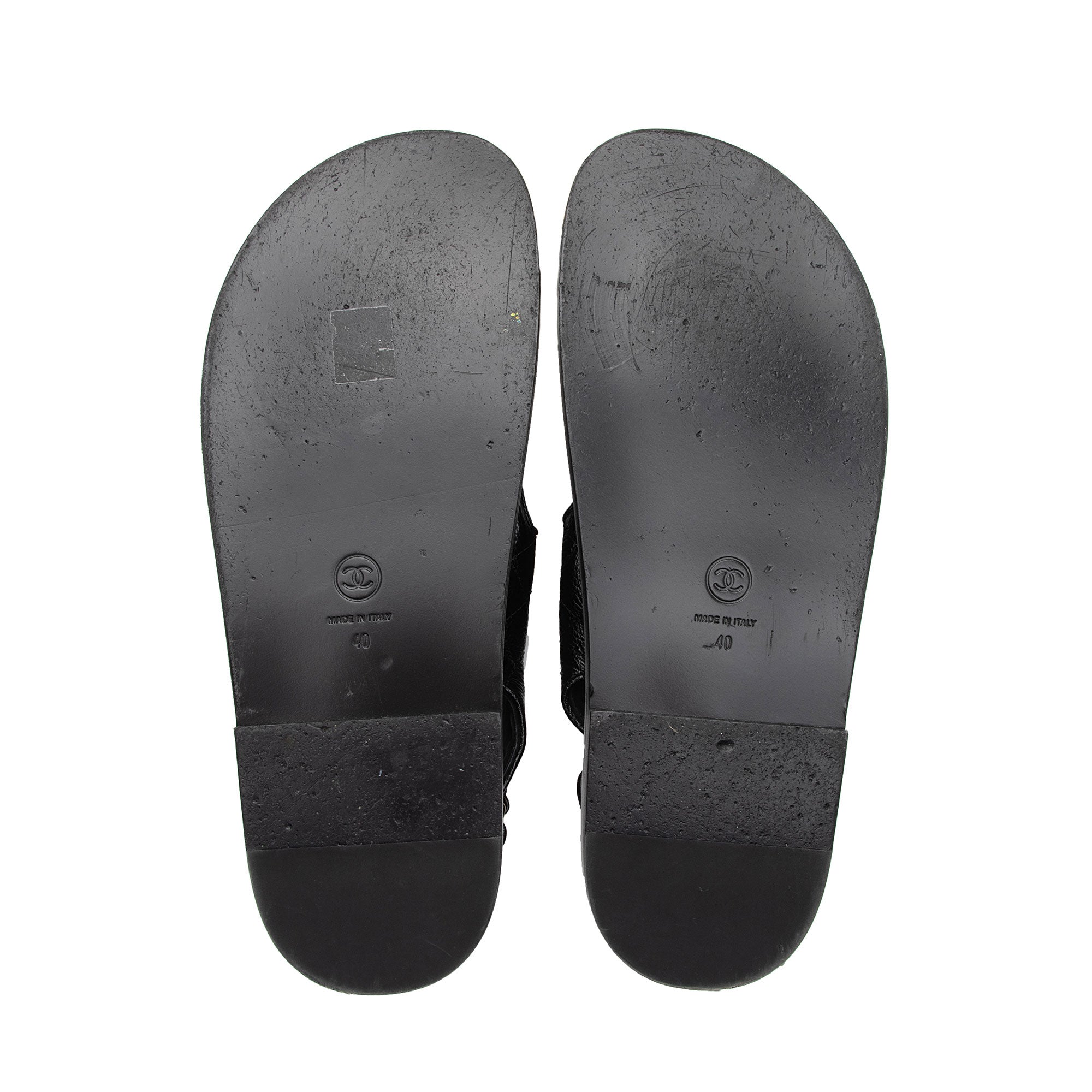 Chanel Calfskin Velcro Dad CC Sandals - Size 10 / 40 (SHF-DL6pXa)