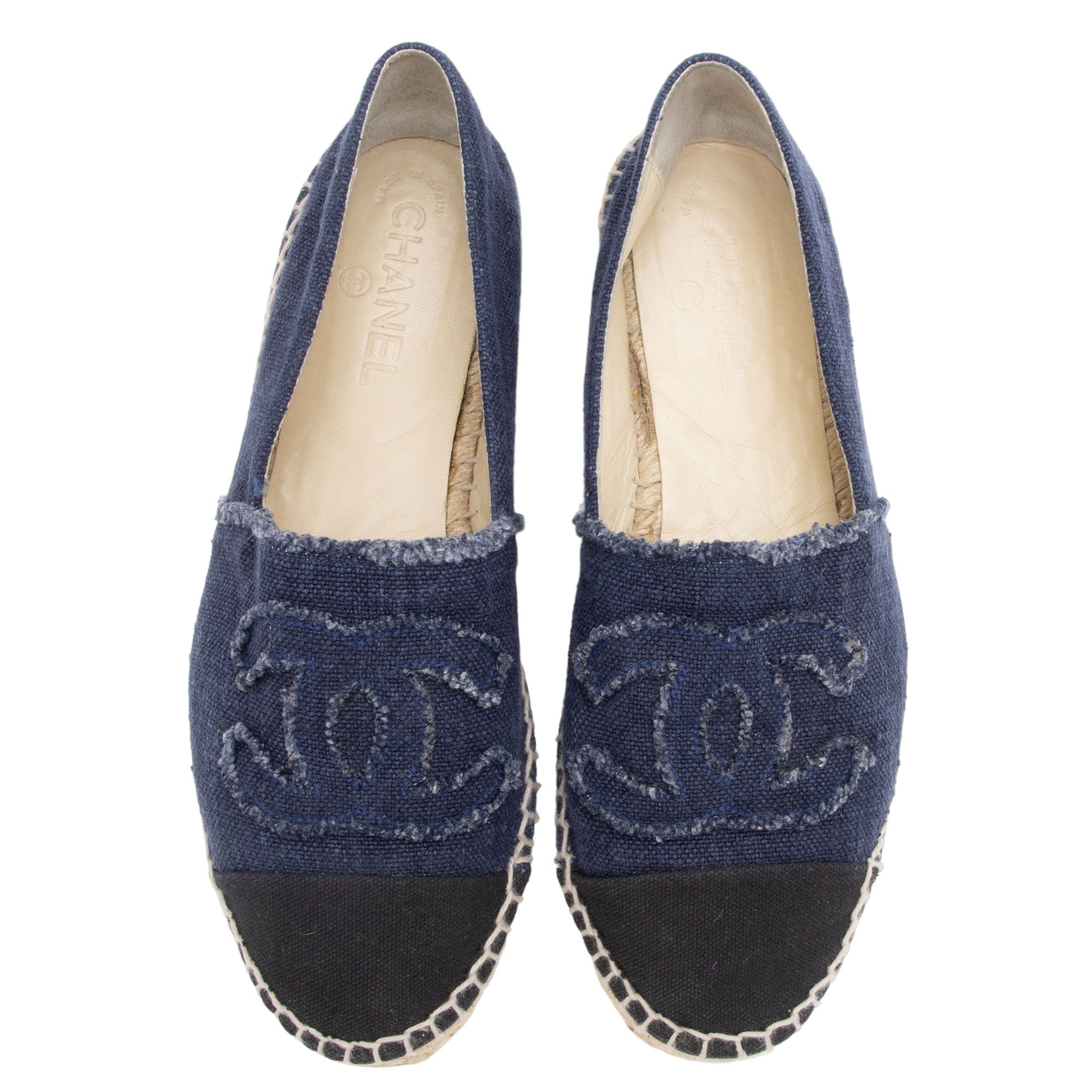 Chanel Denim CC Espadrilles - Size 10 / 40 (SHF-STpOSn)
