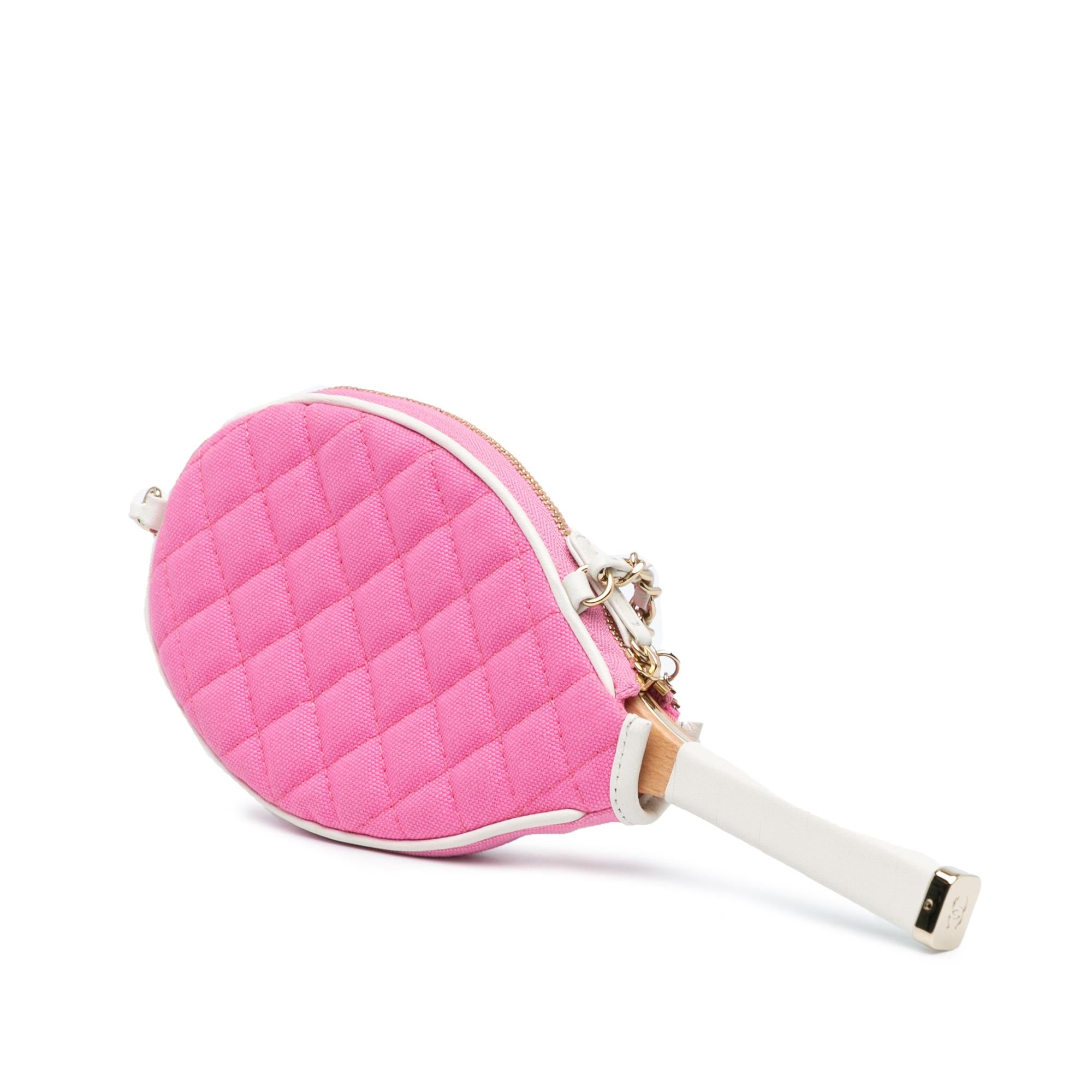 Chanel Canvas Tennis Racket Mirror and Crossbody Set (SHG-UFGDNQ)