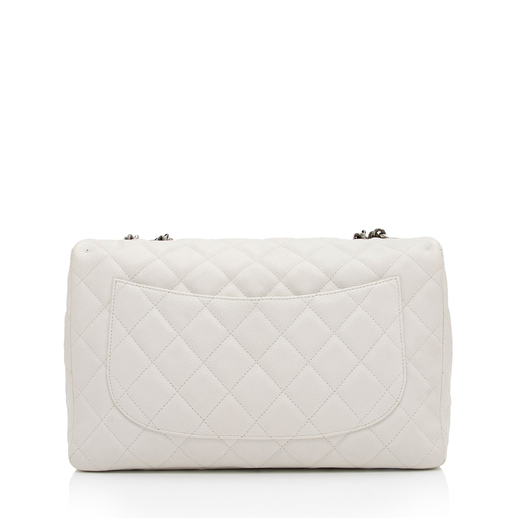 Chanel Caviar Leather Bijoux Chain Jumbo Single Flap Bag