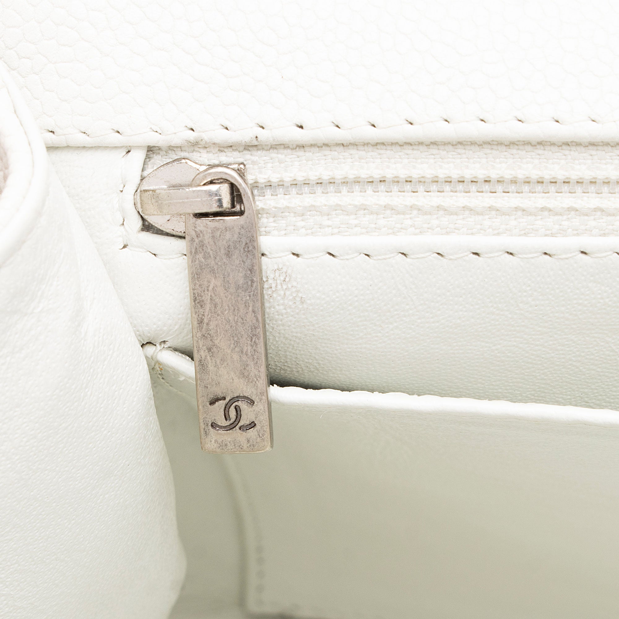 Chanel Caviar Leather Bijoux Chain Jumbo Single Flap Bag