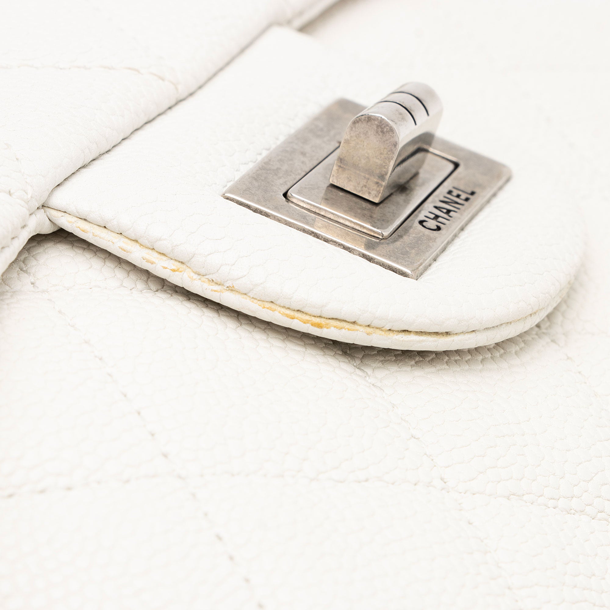 Chanel Caviar Leather Bijoux Chain Jumbo Single Flap Bag