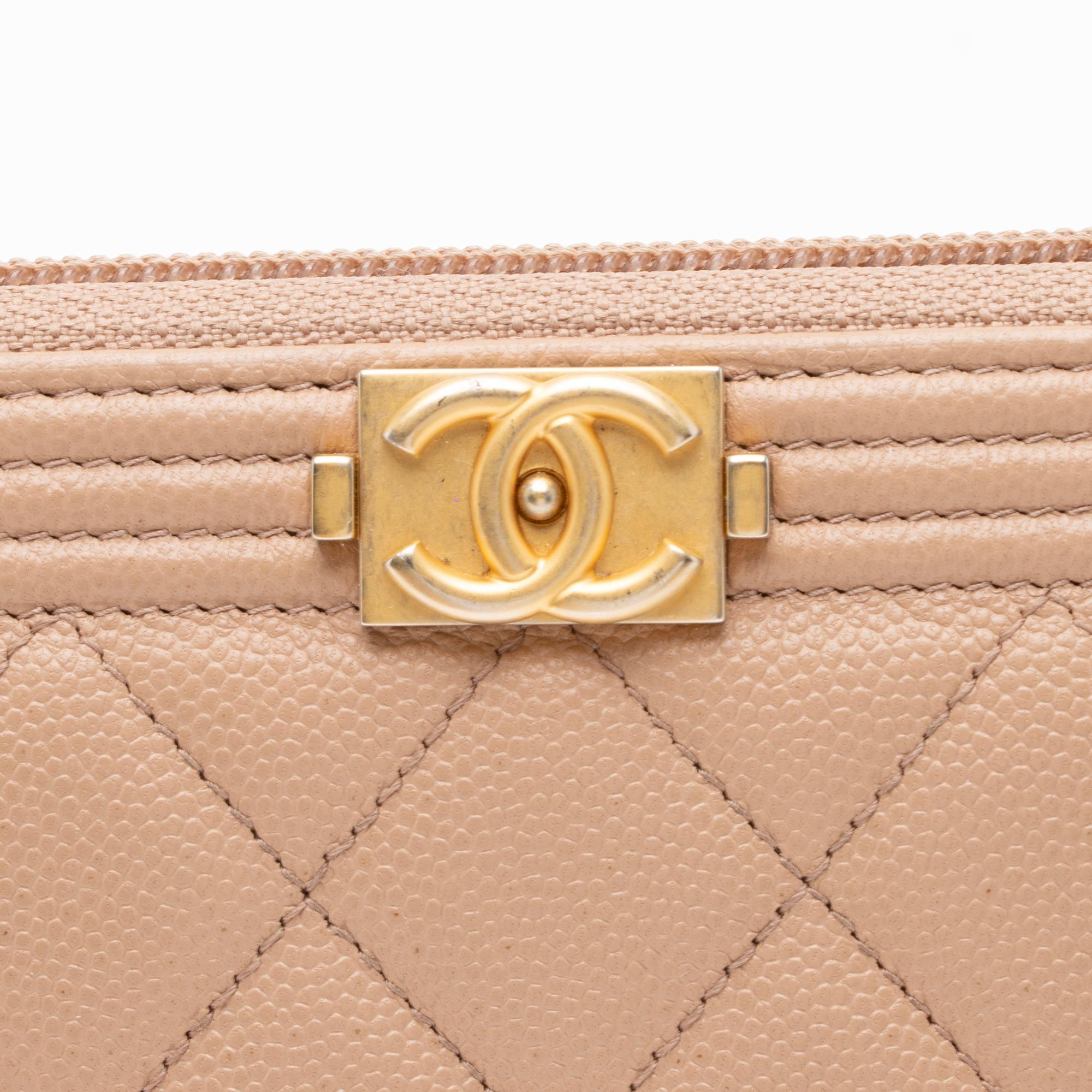 Chanel Caviar Leather Boy Long Zipped Wallet (SHF-TJjYqt)