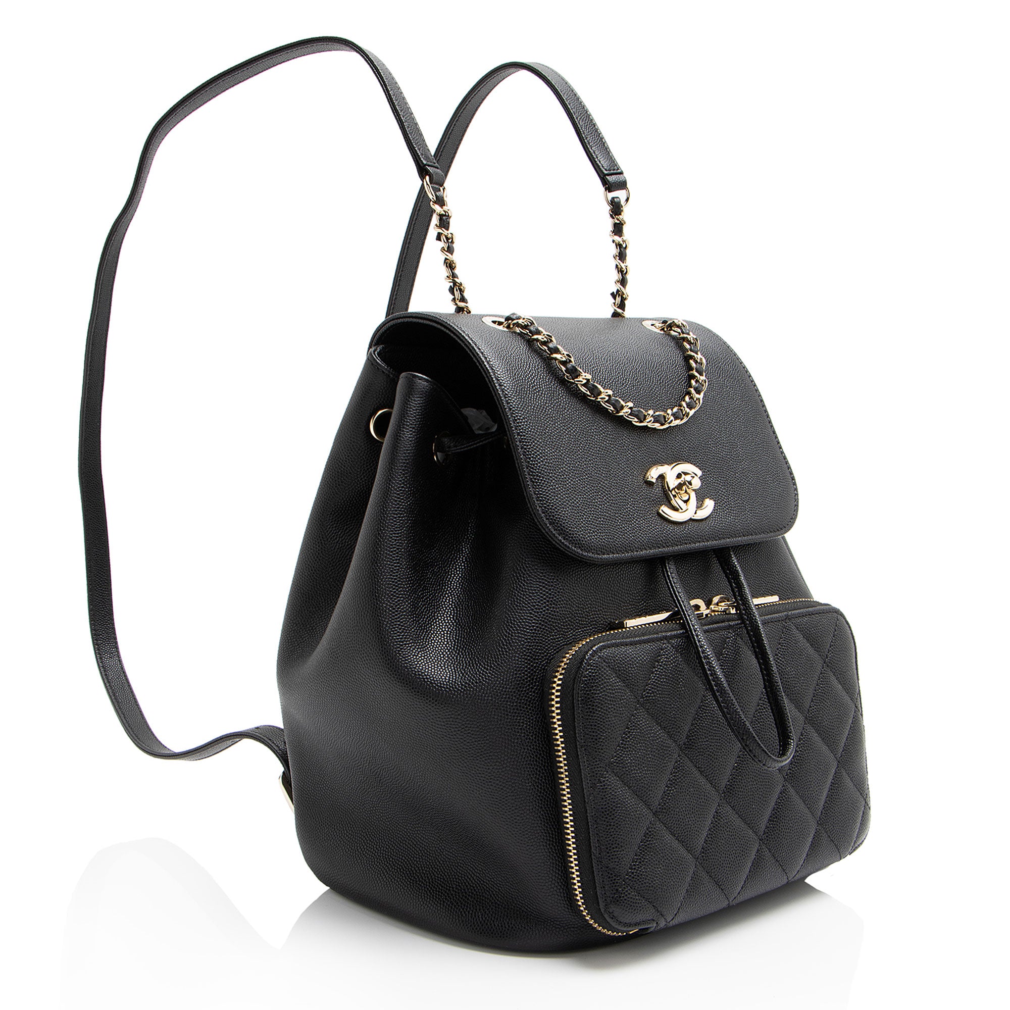 Chanel Caviar Leather Business Affinity Backpack (SHF-oTQxcP)