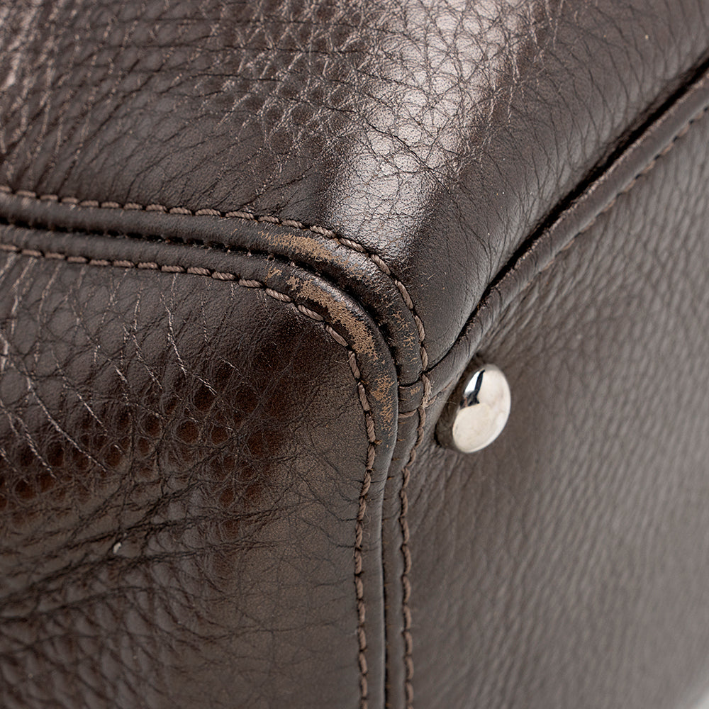 Chanel Metallic Leather Cerf Classic Executive Small Tote (SHF-15194)