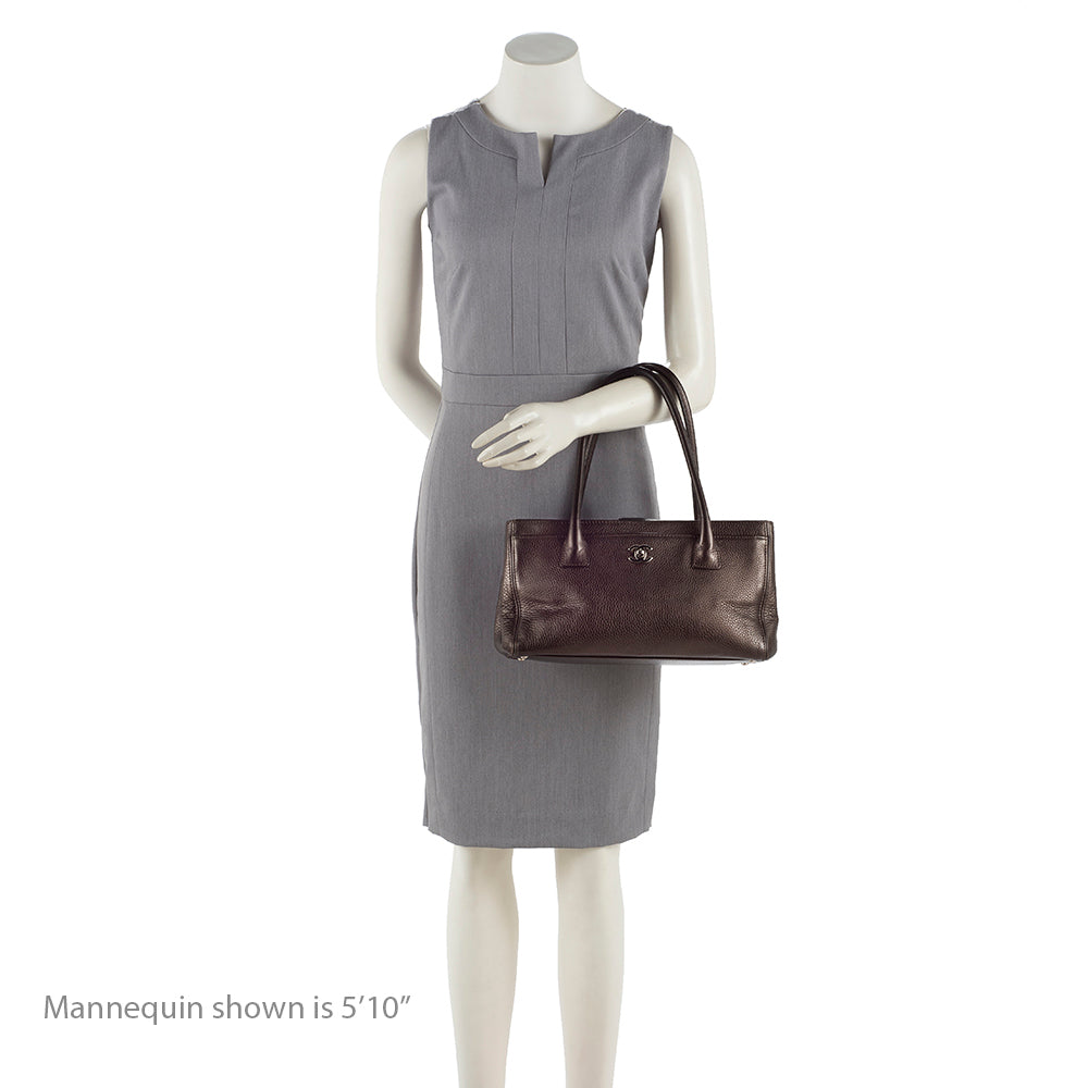 Chanel Metallic Leather Cerf Classic Executive Small Tote (SHF-15194)