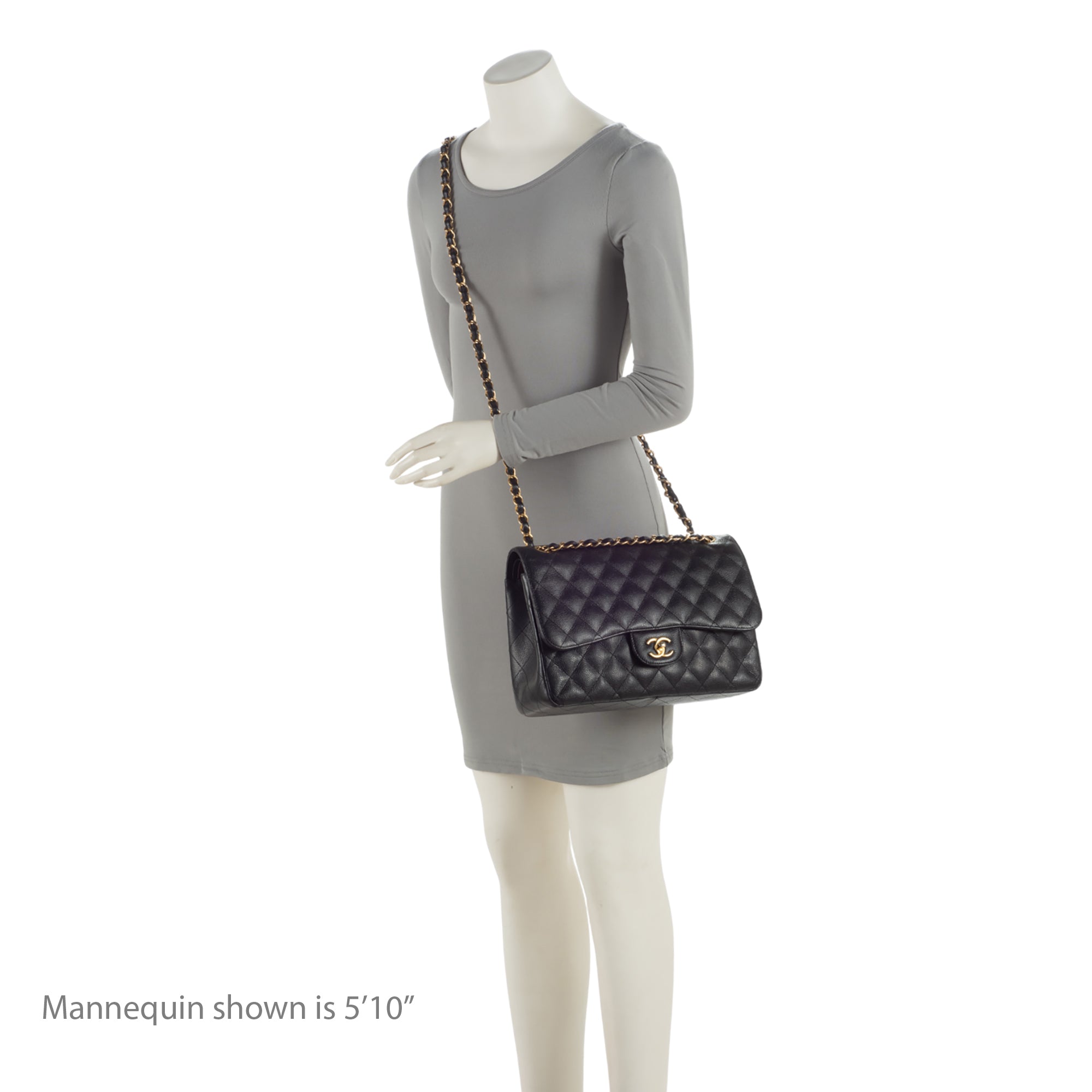 Chanel Caviar Leather Classic Jumbo Double Flap Bag (SHF-xAxzXd)