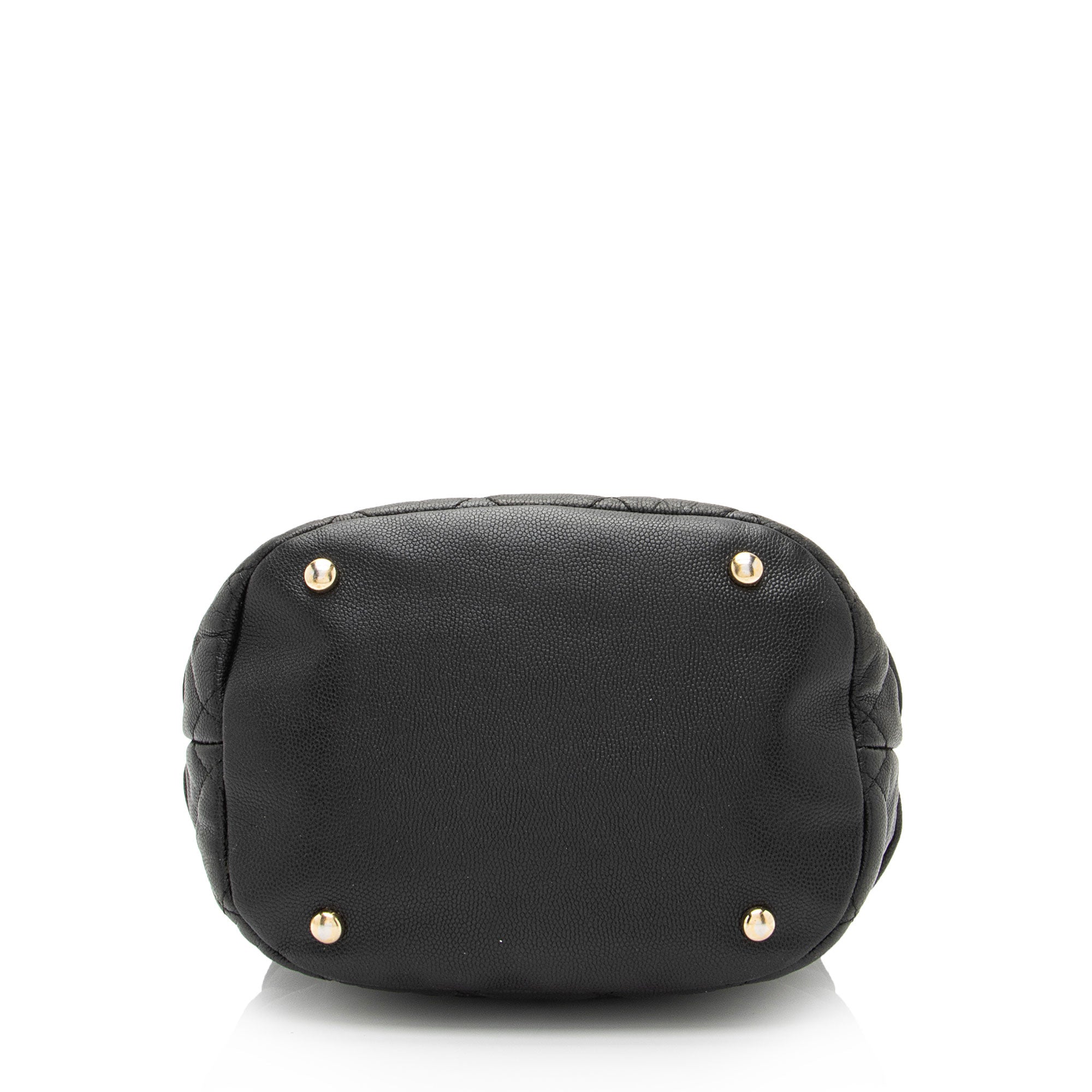 Chanel Caviar Leather Rolled Up Drawstring Bucket Bag (SHF-9VaoLU)