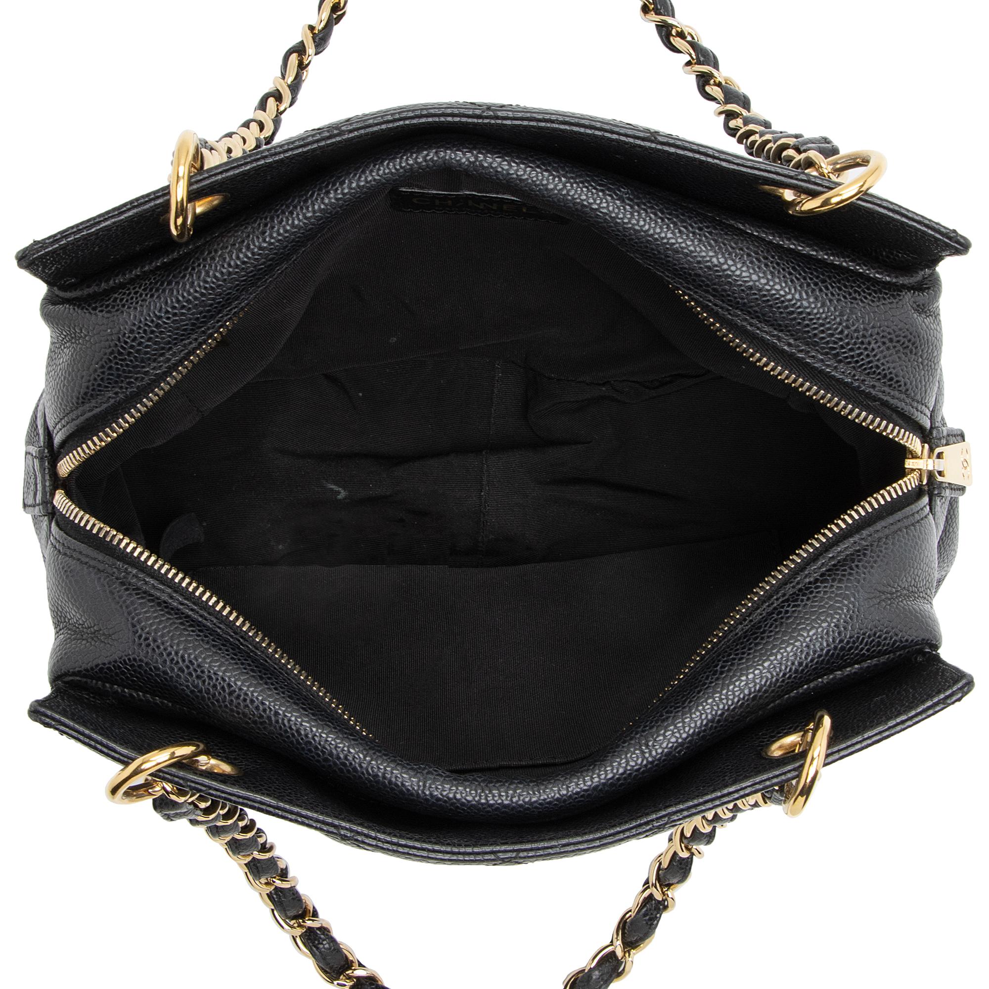 Chanel Caviar Leather Timeless CC Petite Tote (SHF-23075)